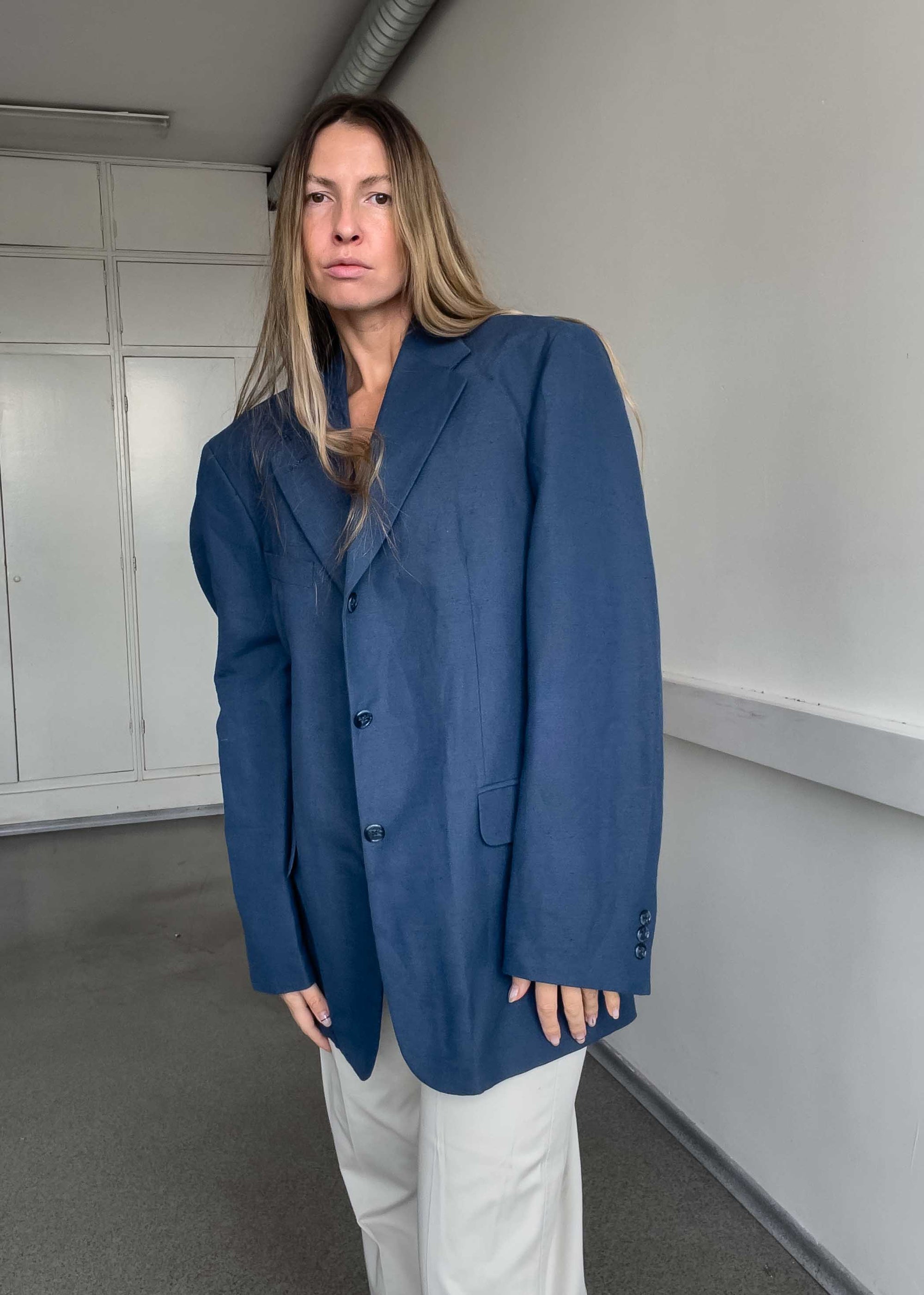 Vintage Blue Oversized Blazer