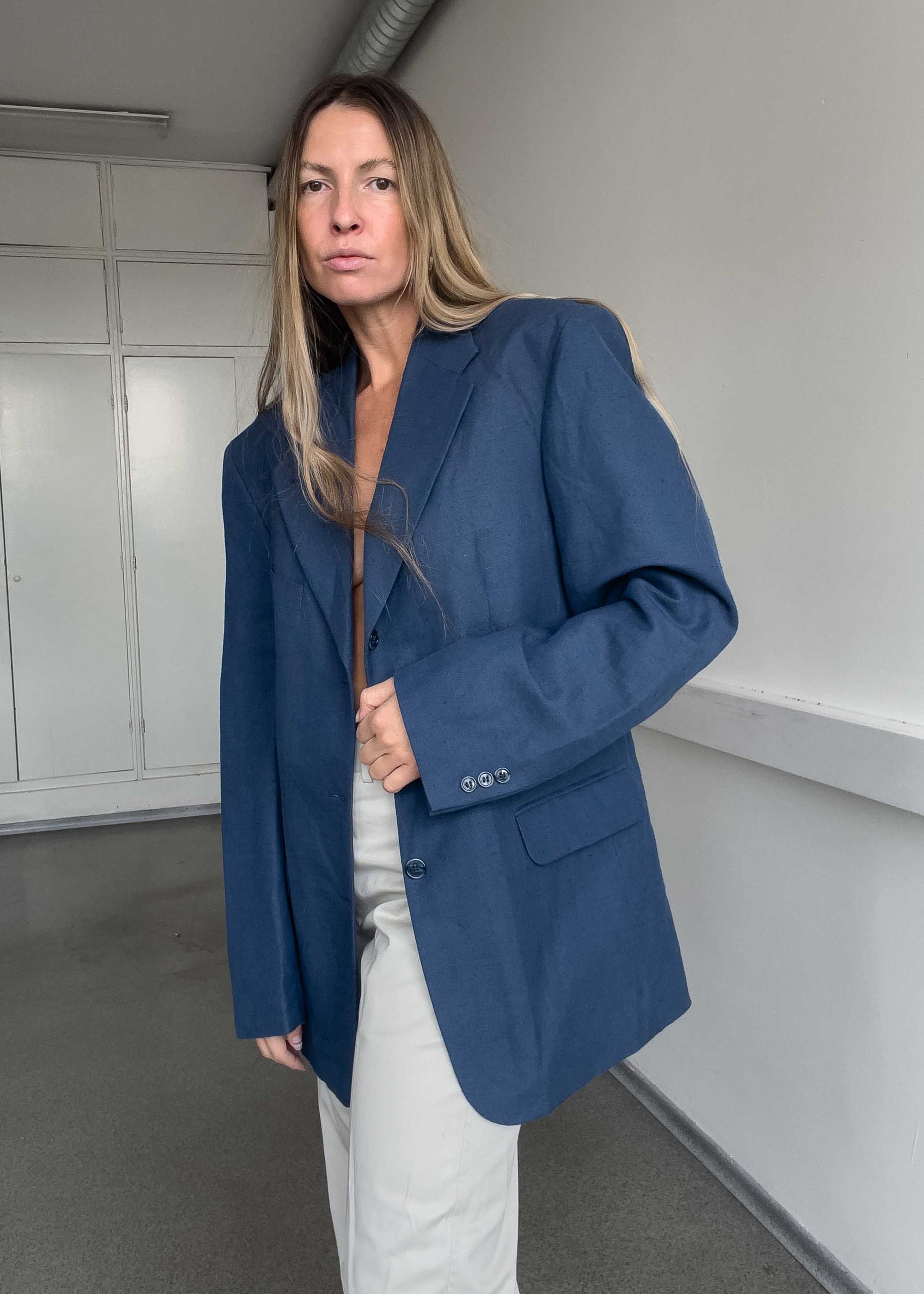 Vintage Blue Oversized Blazer