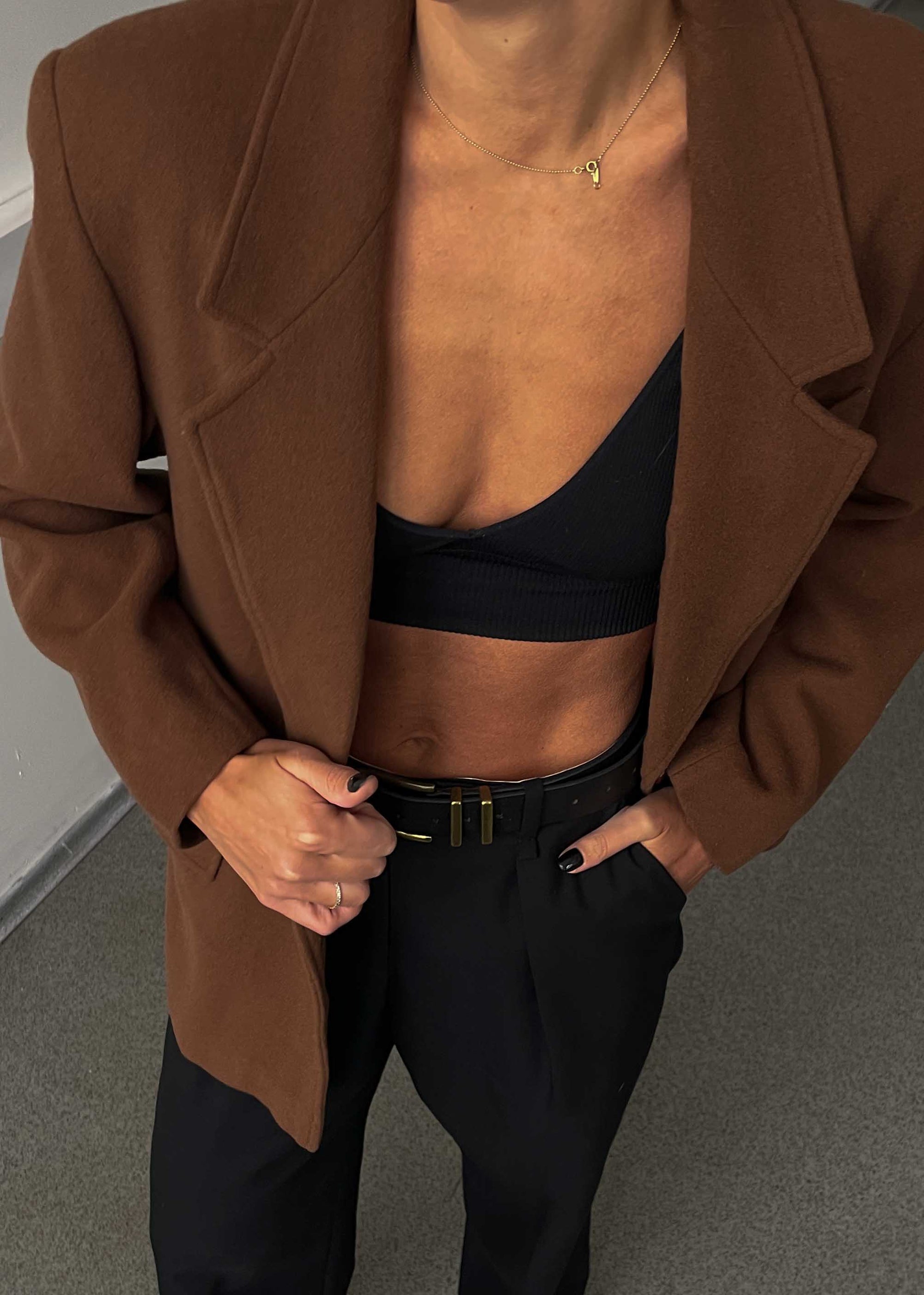 Vintage Browned Brushed Wool Oversized Blazer