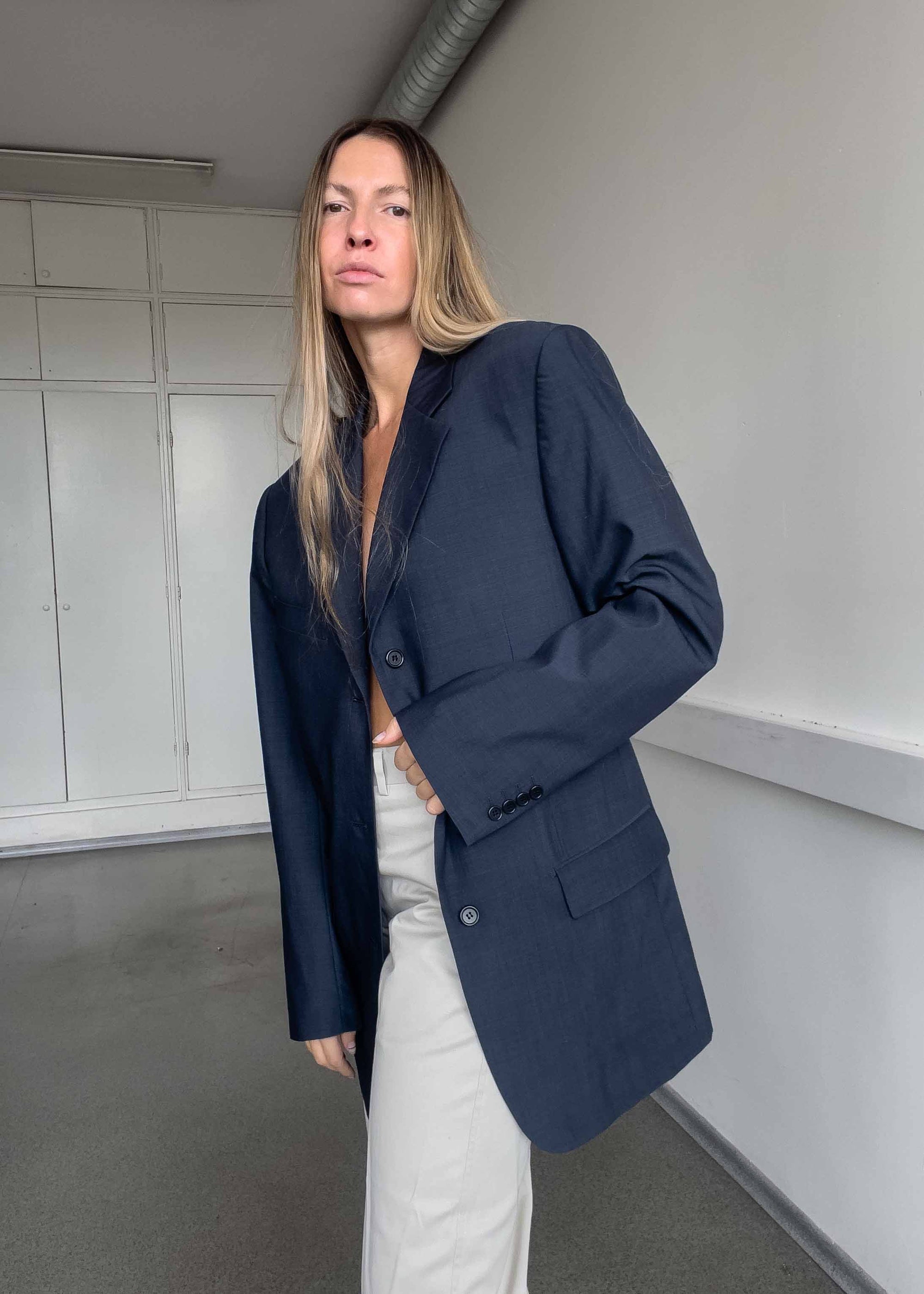 Vintage PIERRE CARDIN Blue Oversized Blazer
