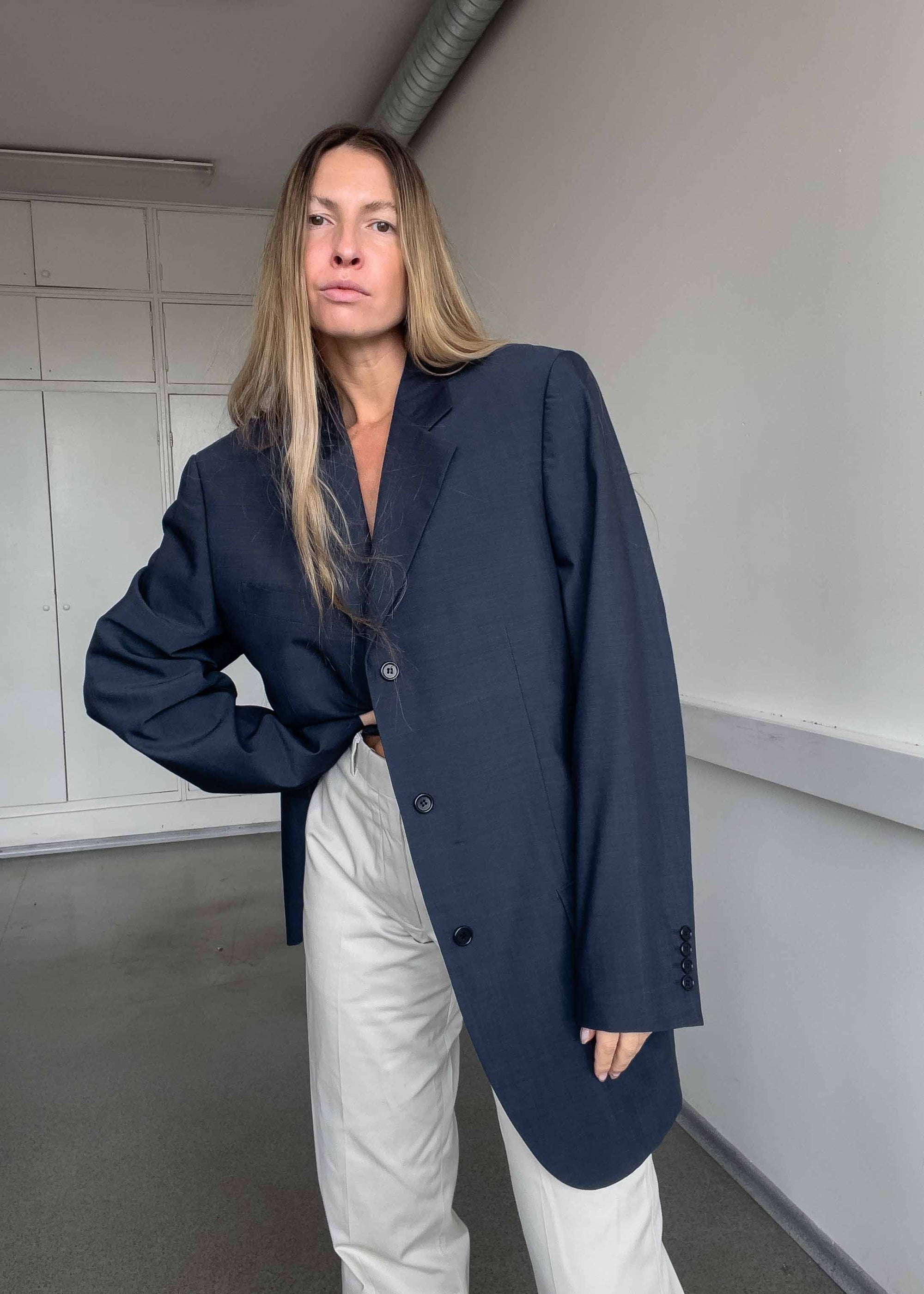 Vintage PIERRE CARDIN Blue Oversized Blazer