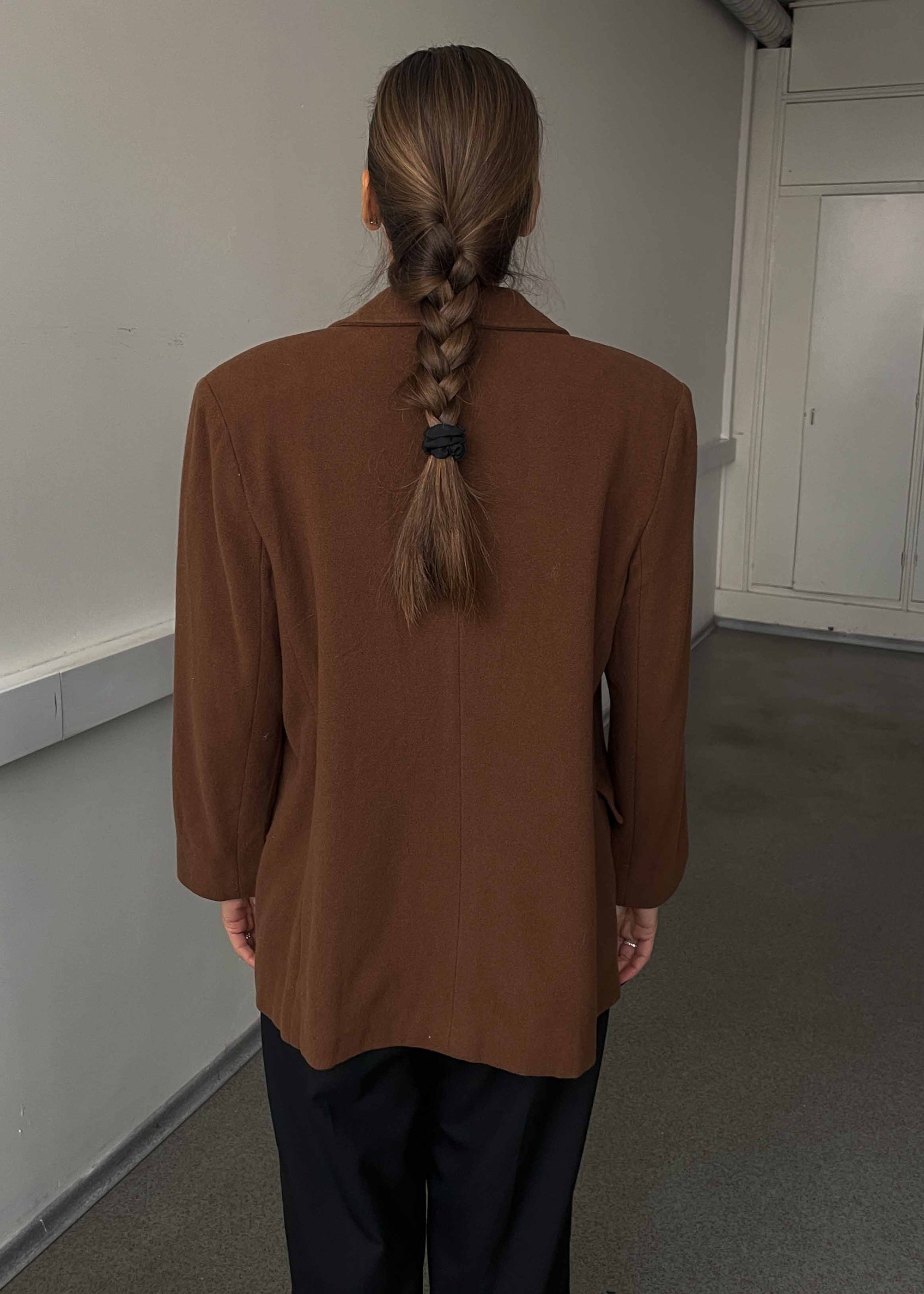 Vintage Browned Brushed Wool Oversized Blazer