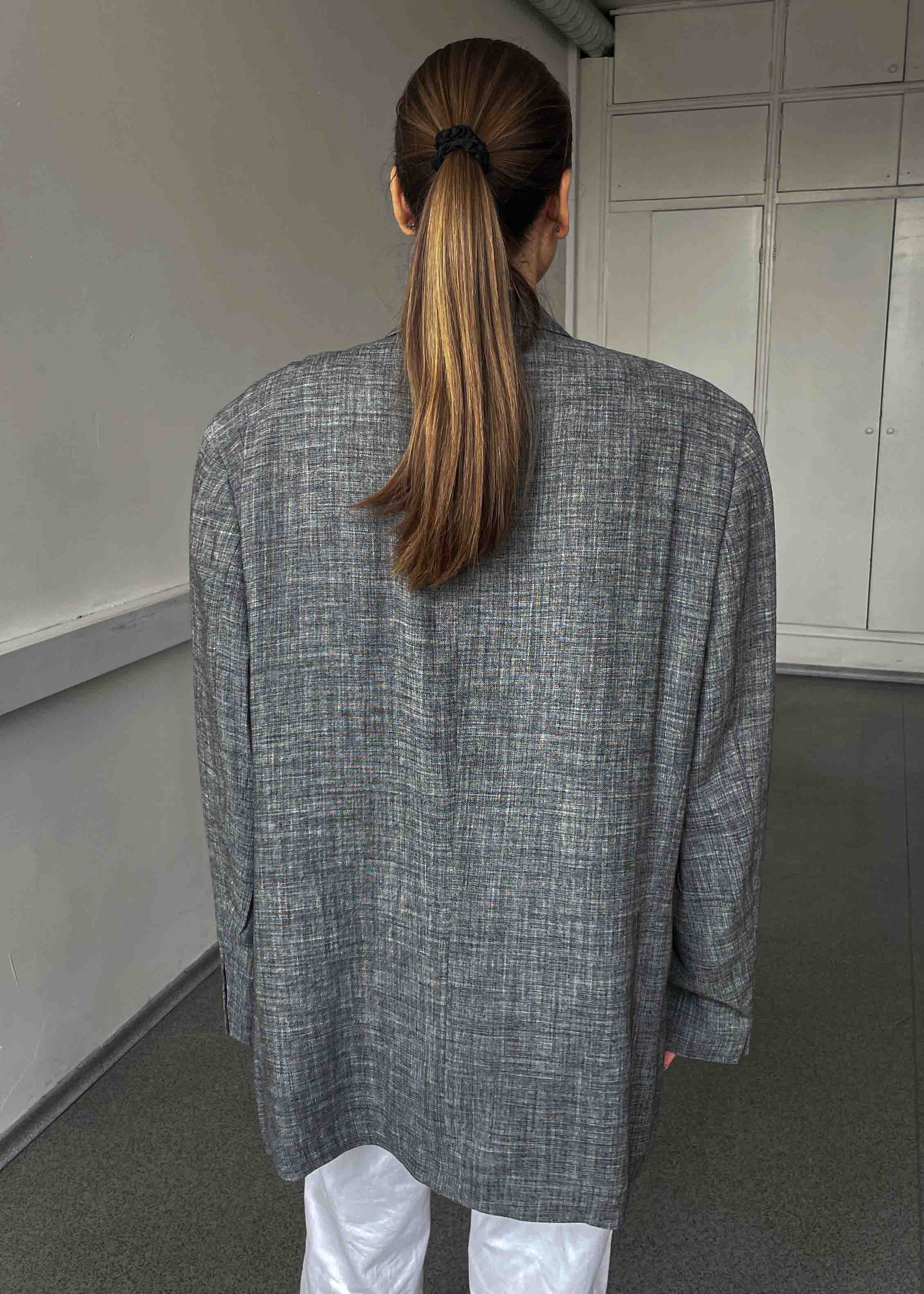 Vintage Grey Oversized Light Weight Blazer
