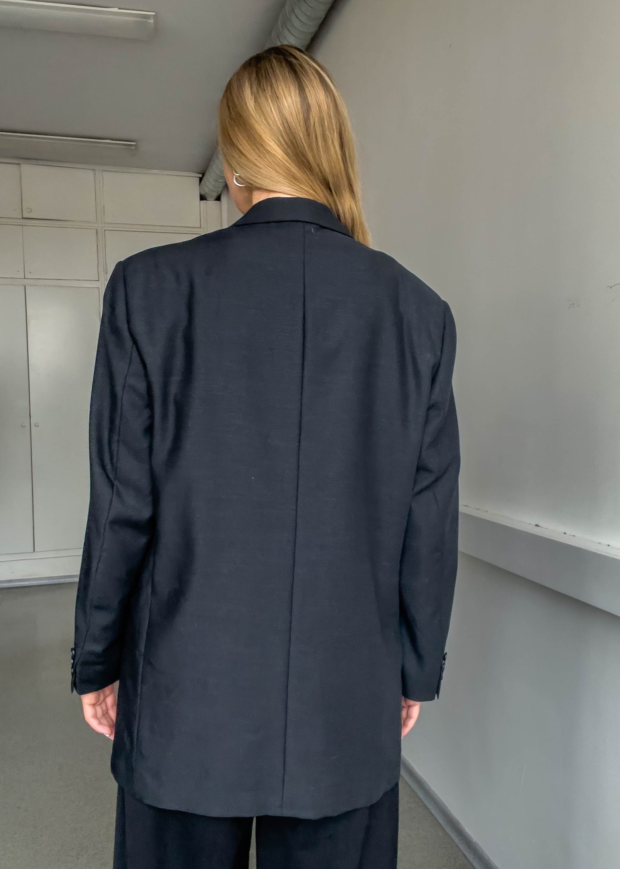Vintage Dark Grey Oversized Blazer