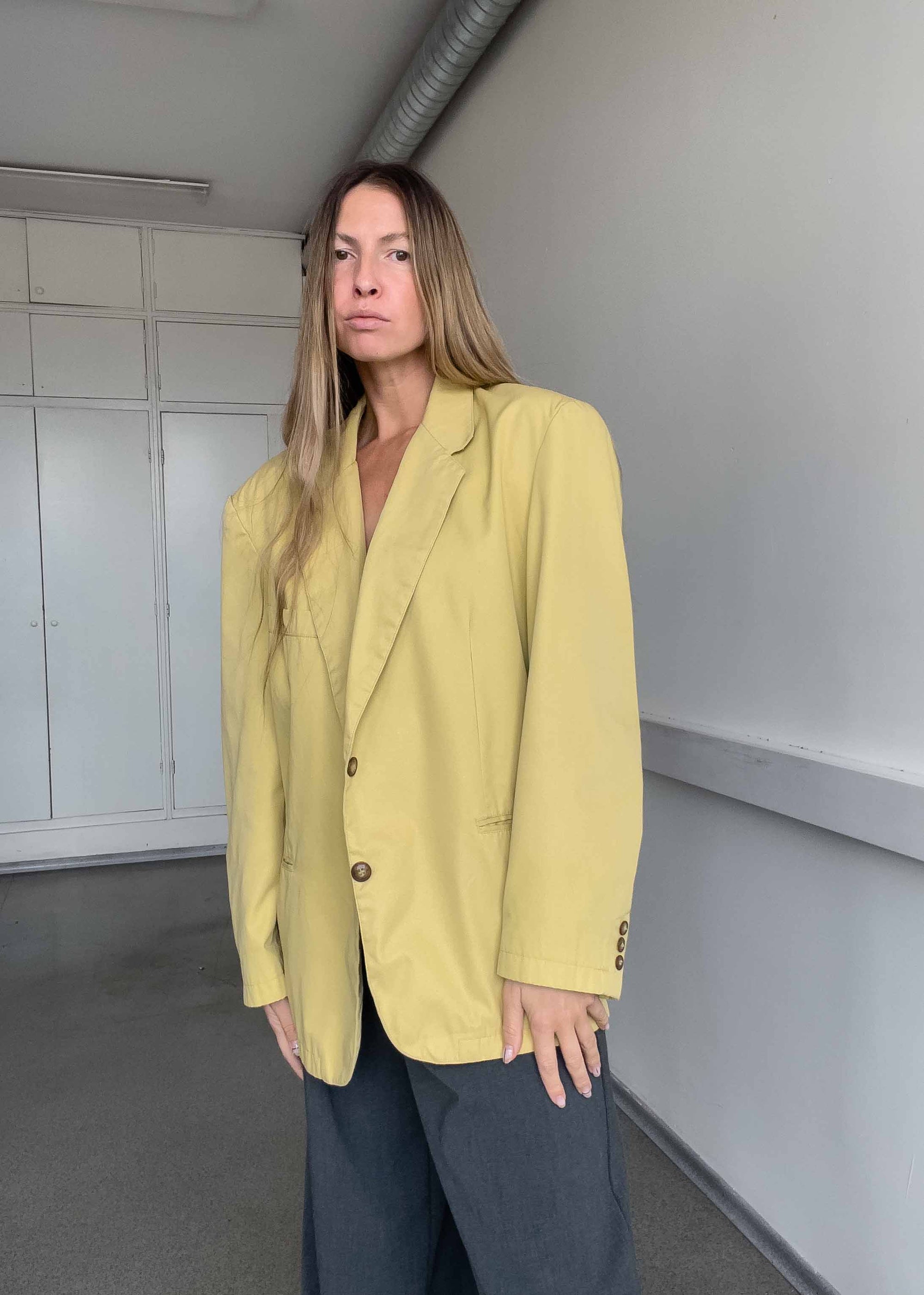 Vintage Yellow Oversized Blazer