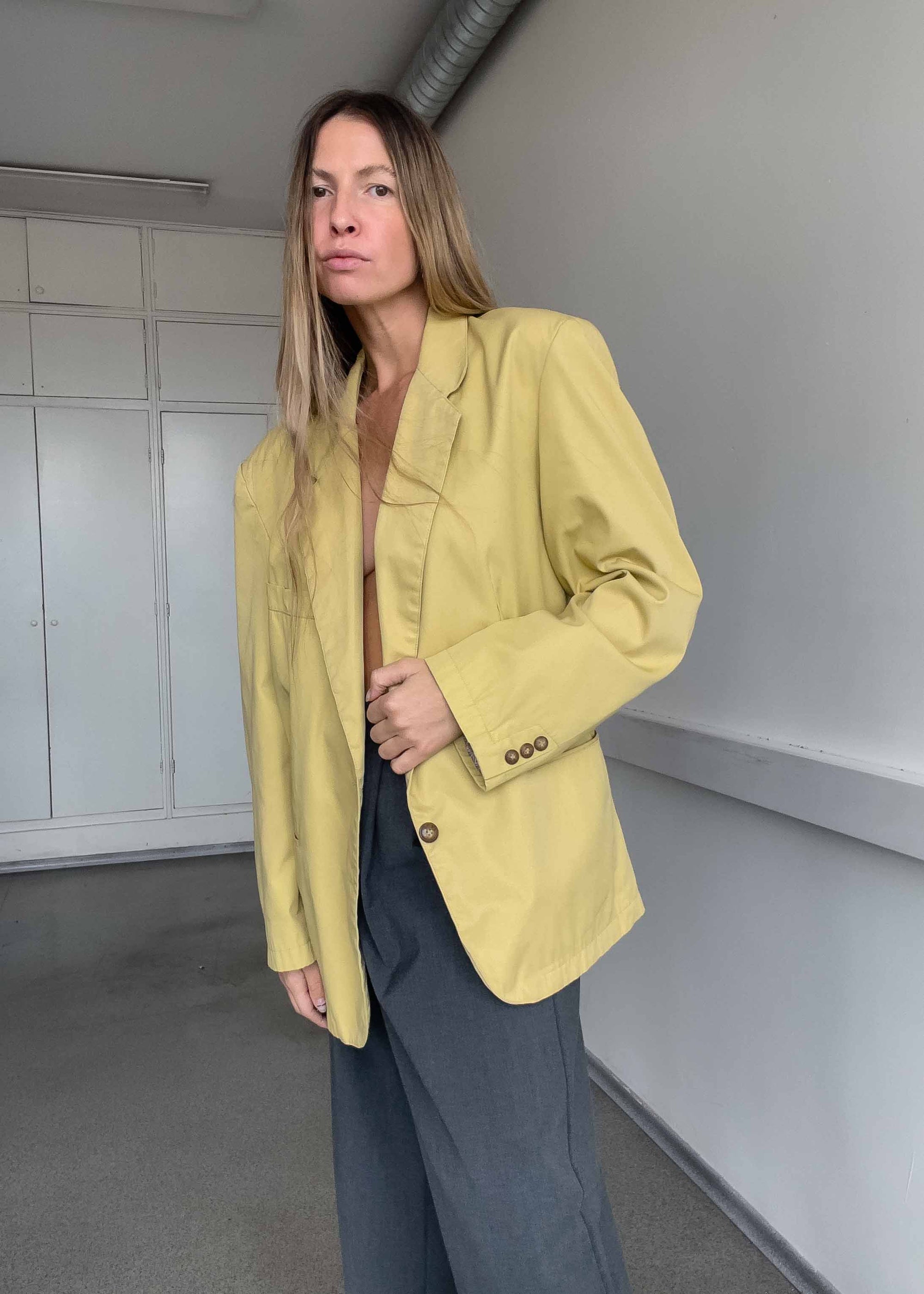 Vintage Yellow Oversized Blazer
