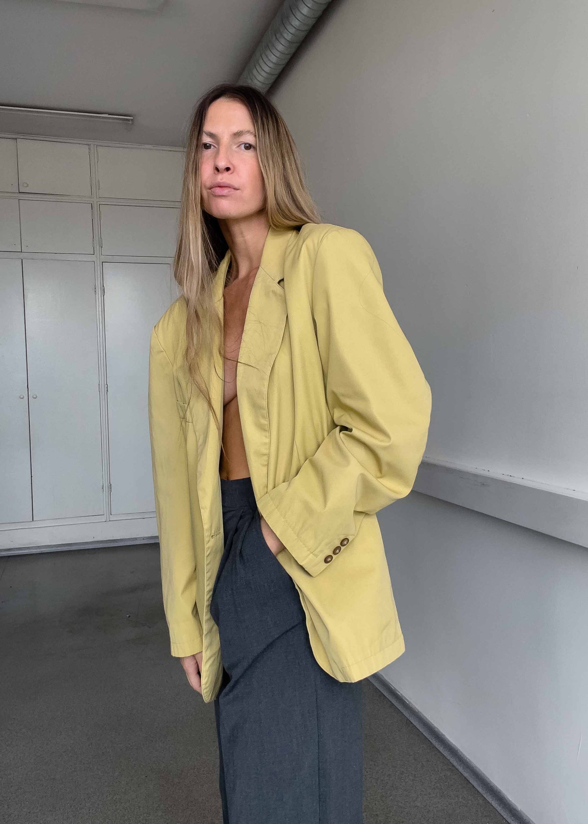 Vintage Yellow Oversized Blazer