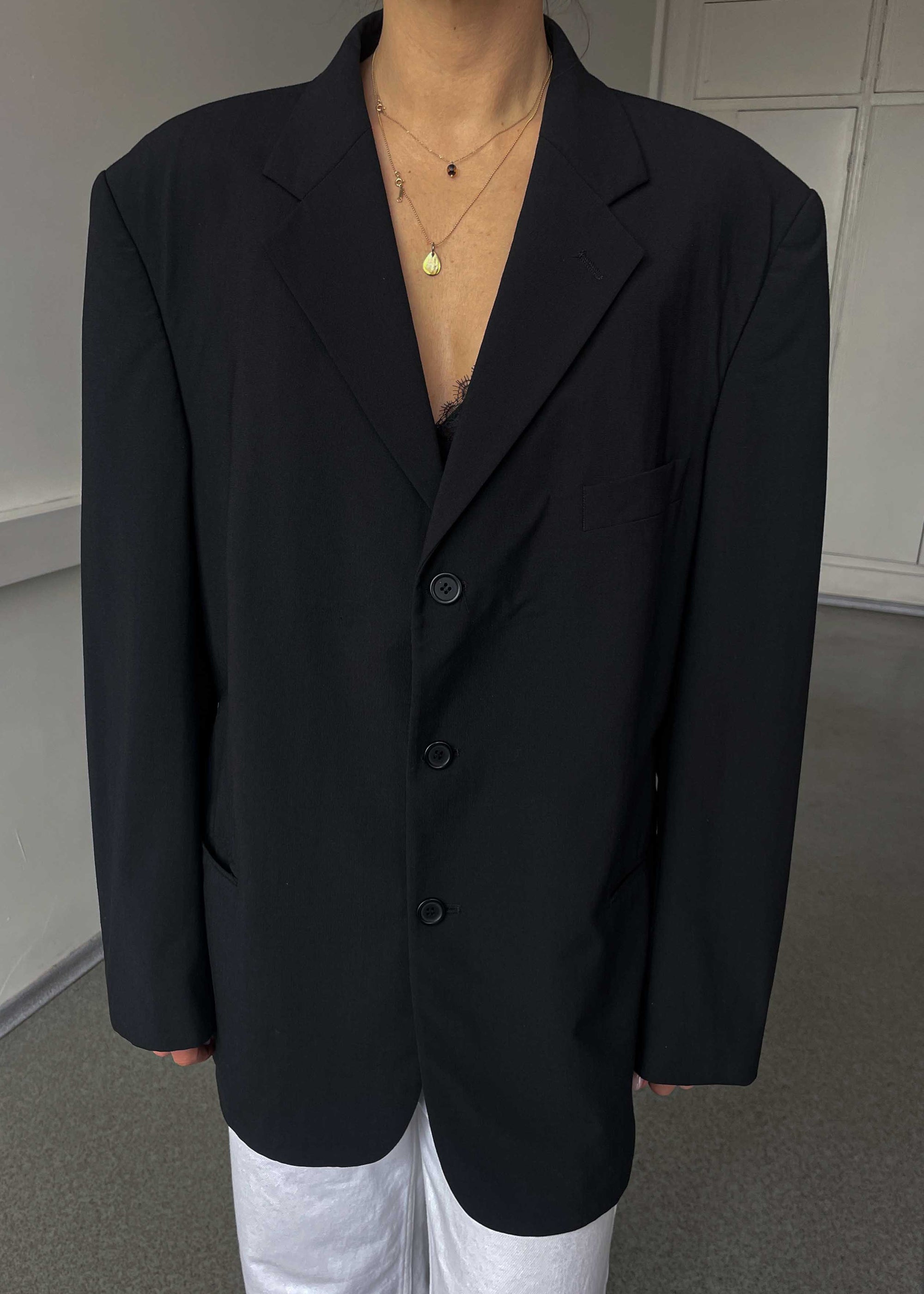 Vintage Classic Black Oversized Blazer by BATISTINI