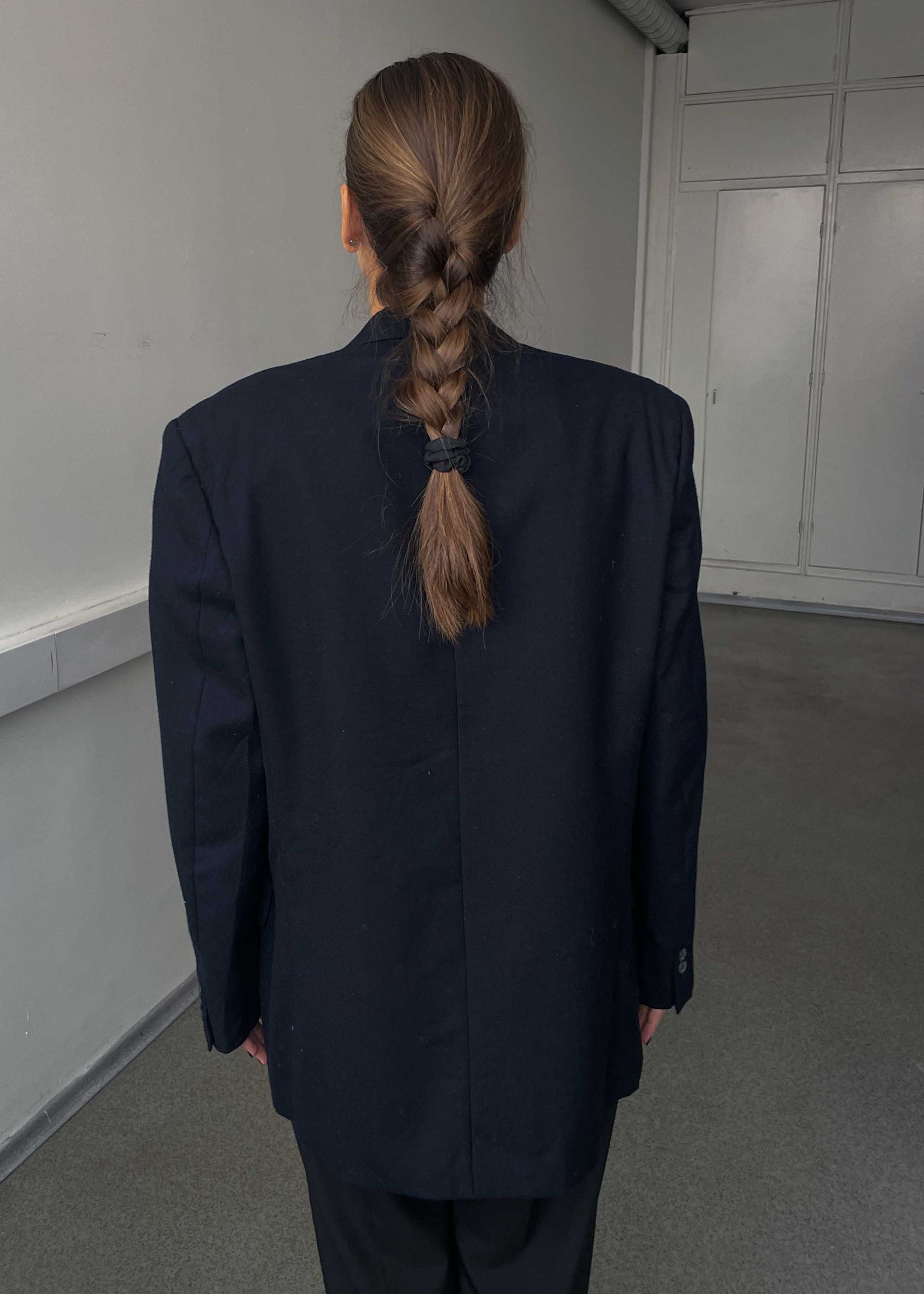 Vintage Navy Blue Oversized 100% WOOL Blazer