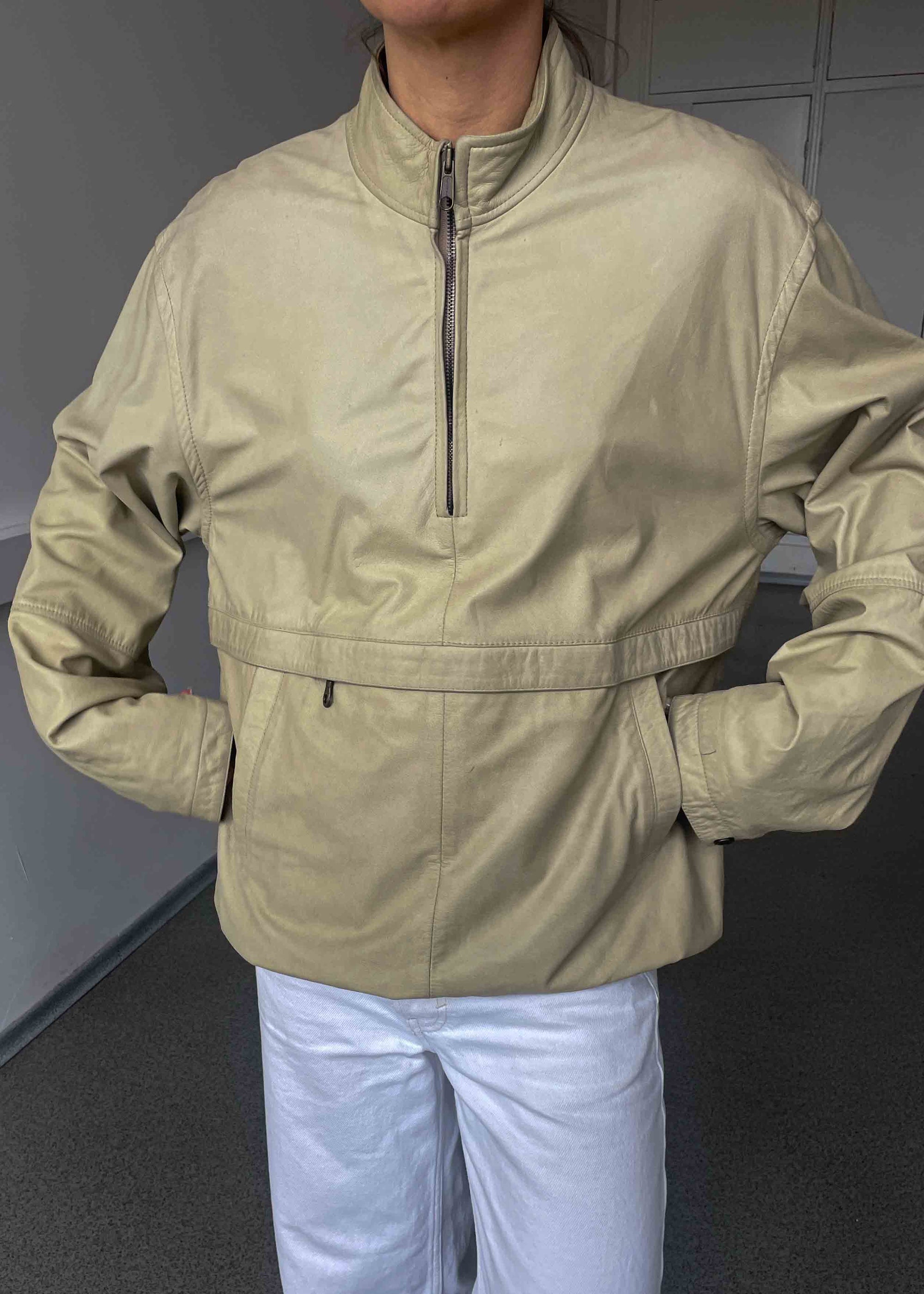Vintage Butter Yellow Oversized Leather Top