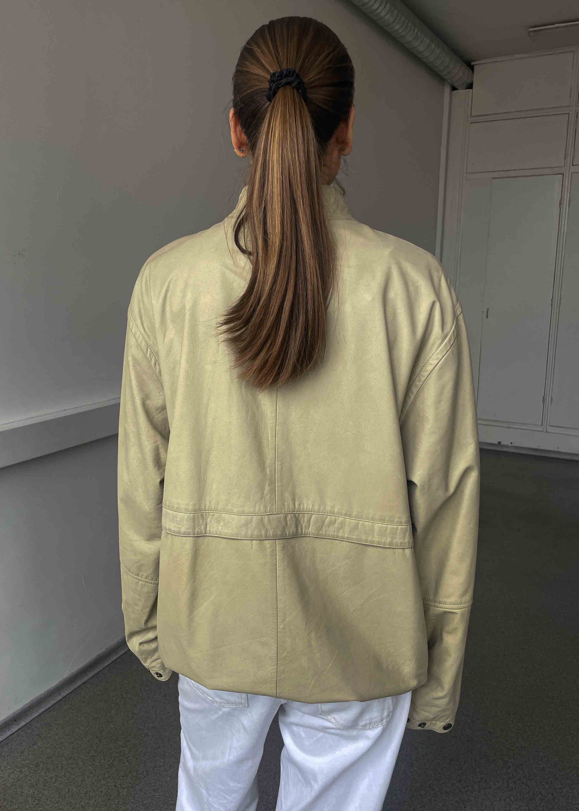 Vintage Butter Yellow Oversized Leather Top