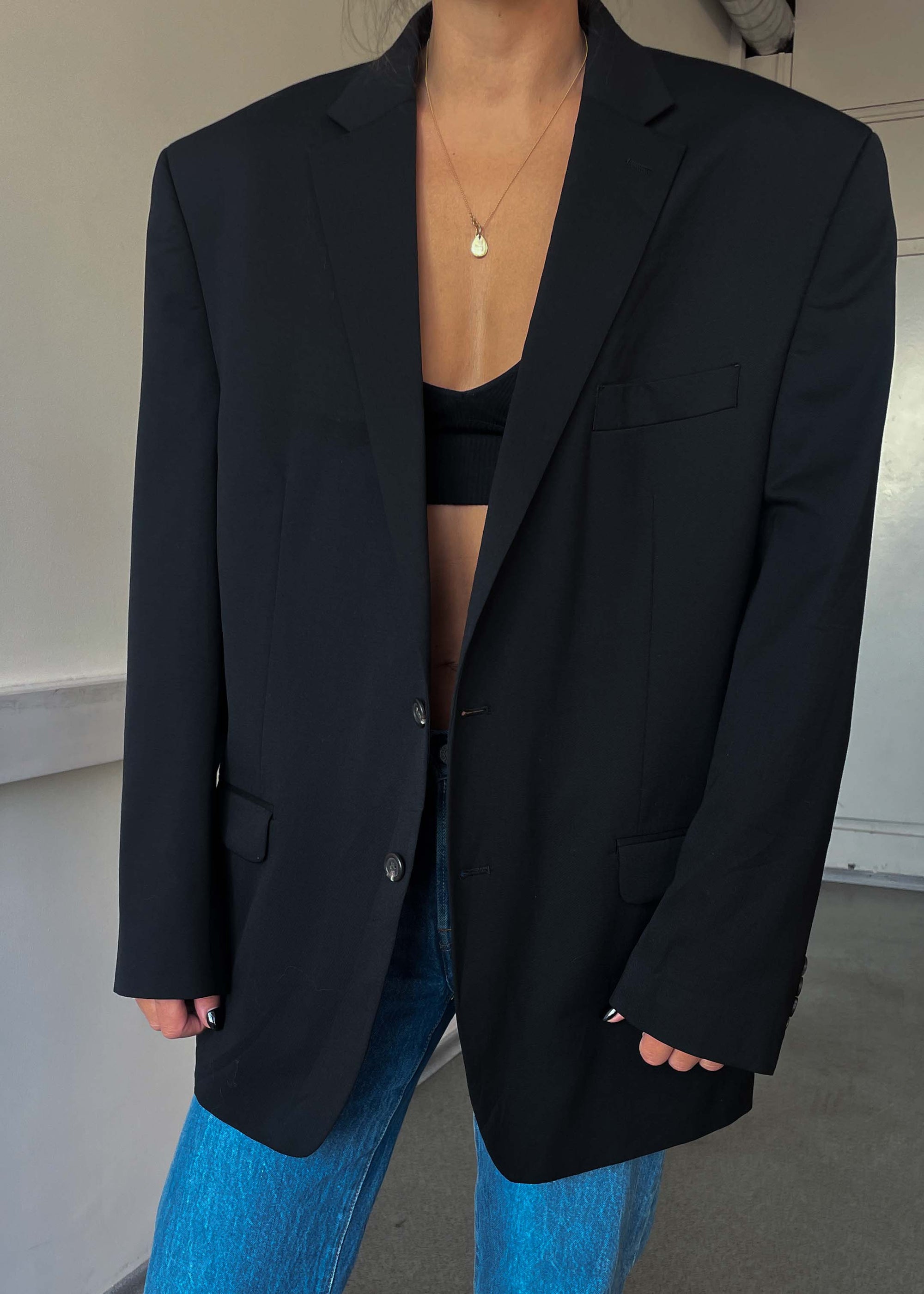 Vintage Black Oversized Blazer Chaps by RALPH LAUREN