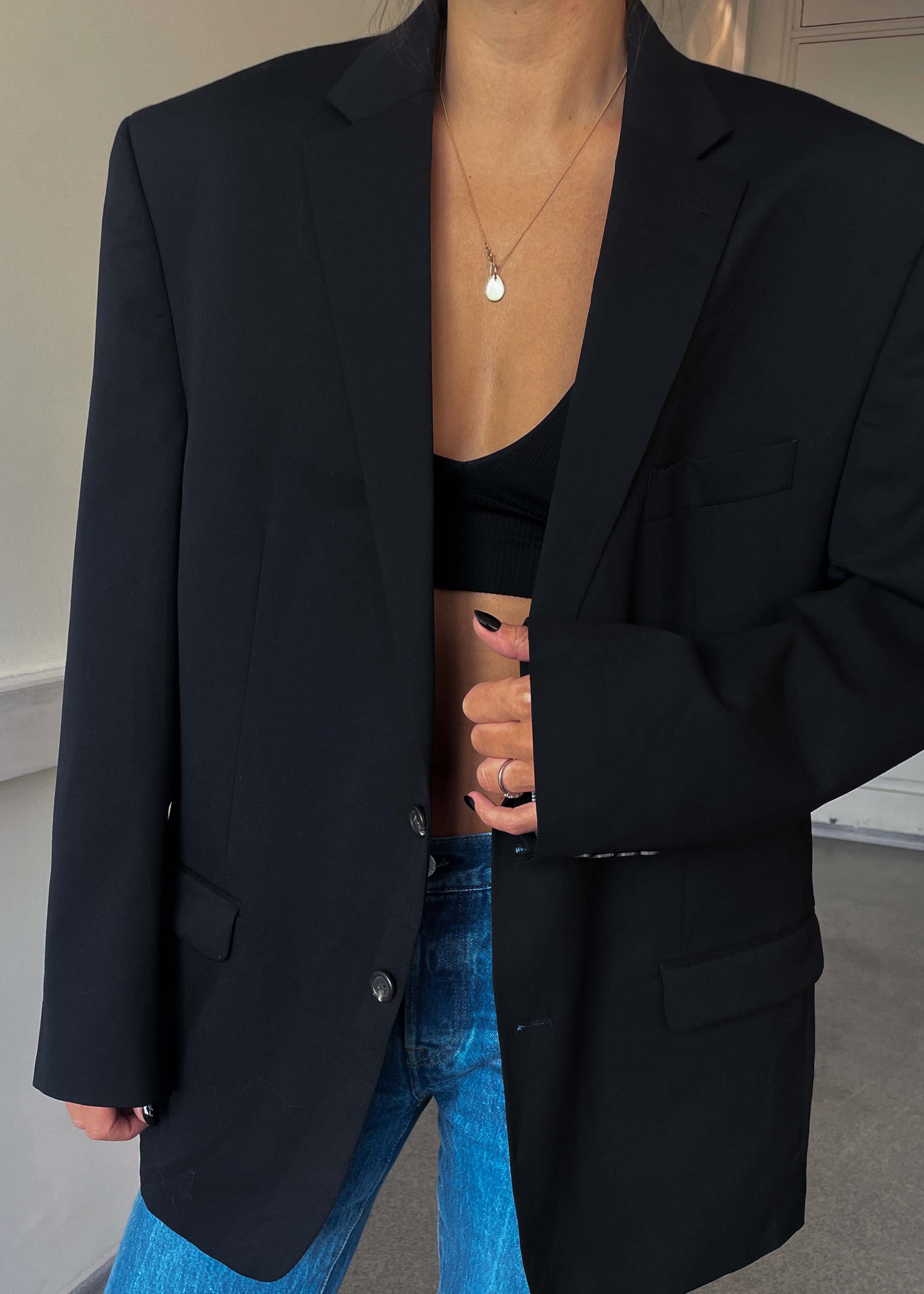 Vintage Black Oversized Blazer