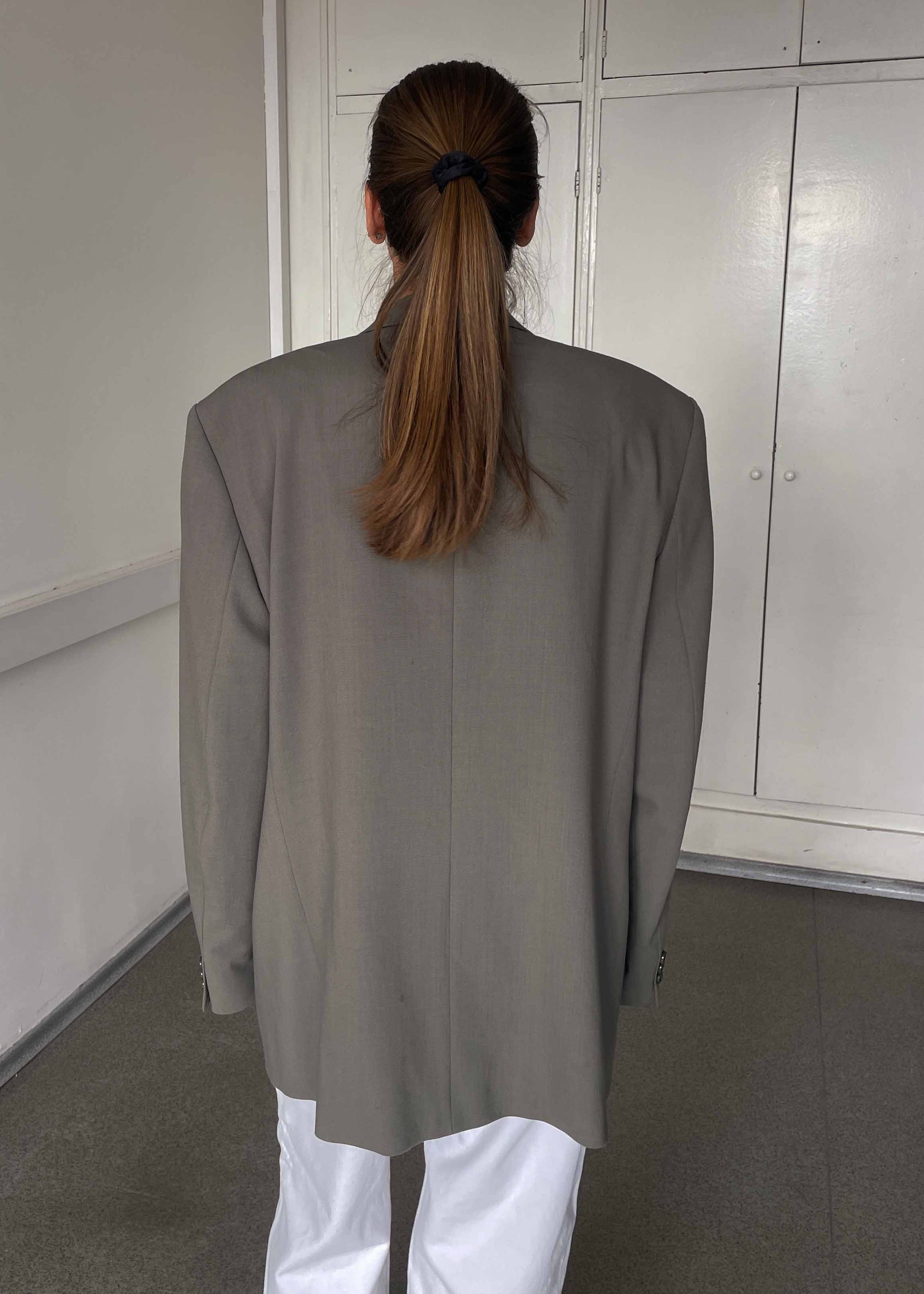 Vintage Sage Green Oversized Blazer