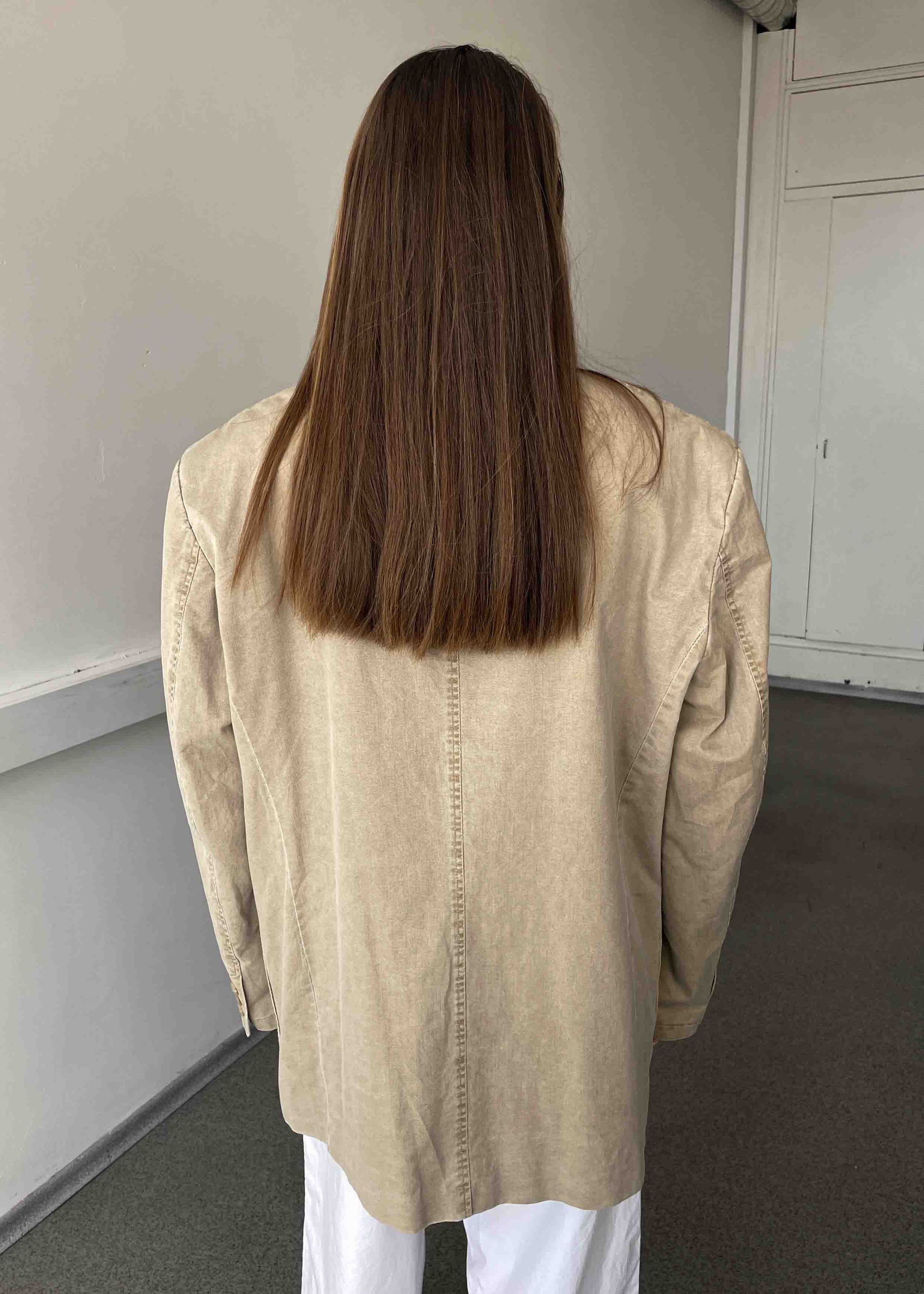 Vintage Beige Oversized 100% Cotton Blazer