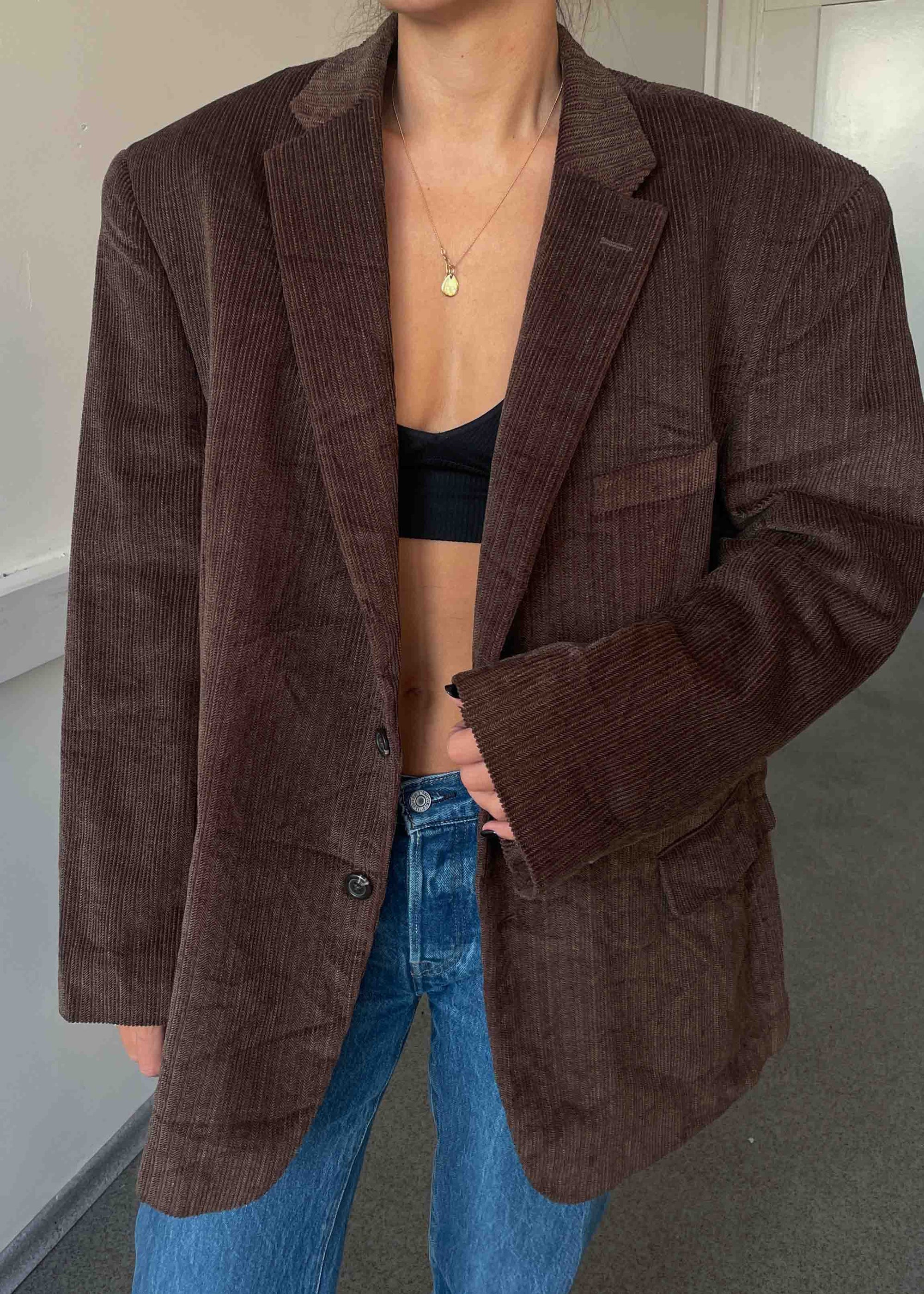 Vintage Brown Corduroy Oversized Blazer Chaps by RALPH LAUREN