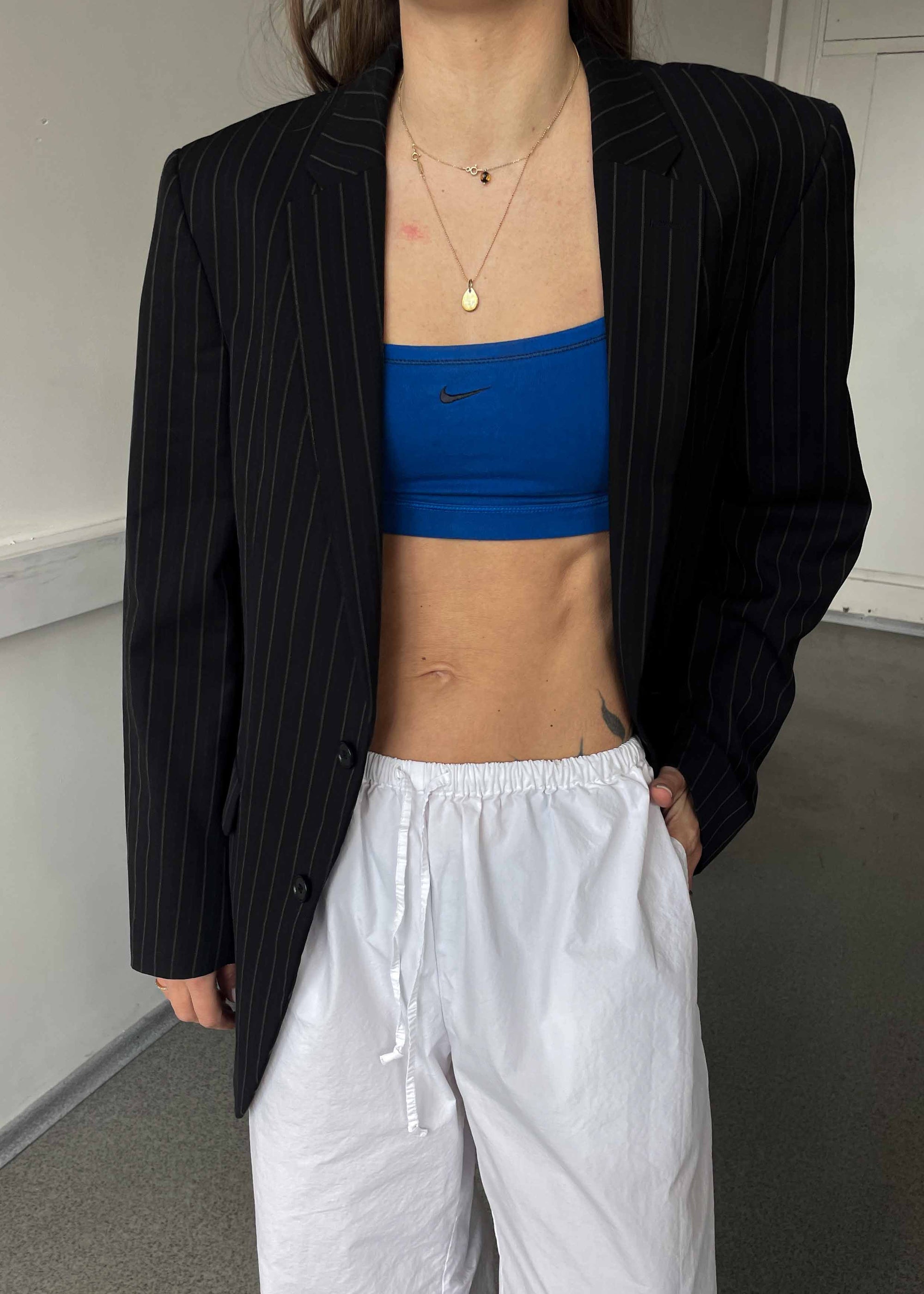 Vintage Black Striped Smaller Fit Blazer