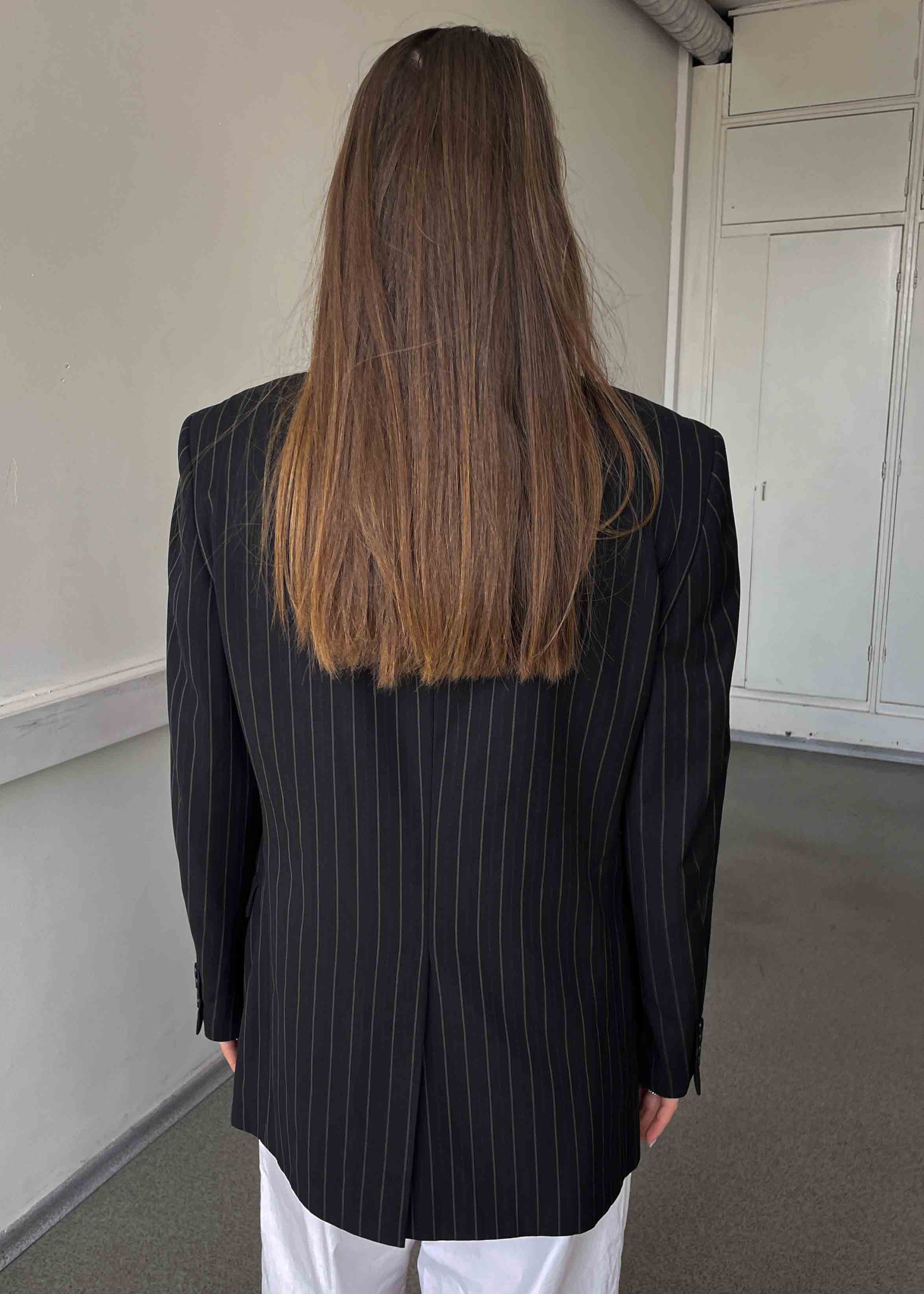 Vintage Black Striped Smaller Fit Blazer