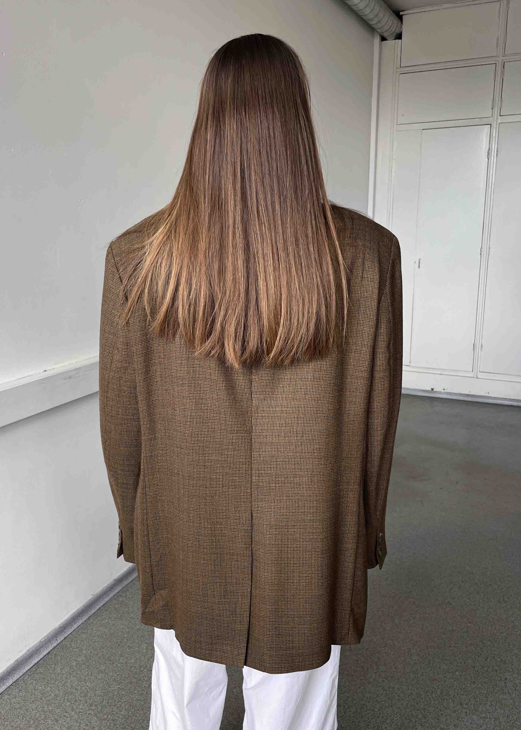 Vintage Brown Checked Oversized Blazer by RALPH LAUREN