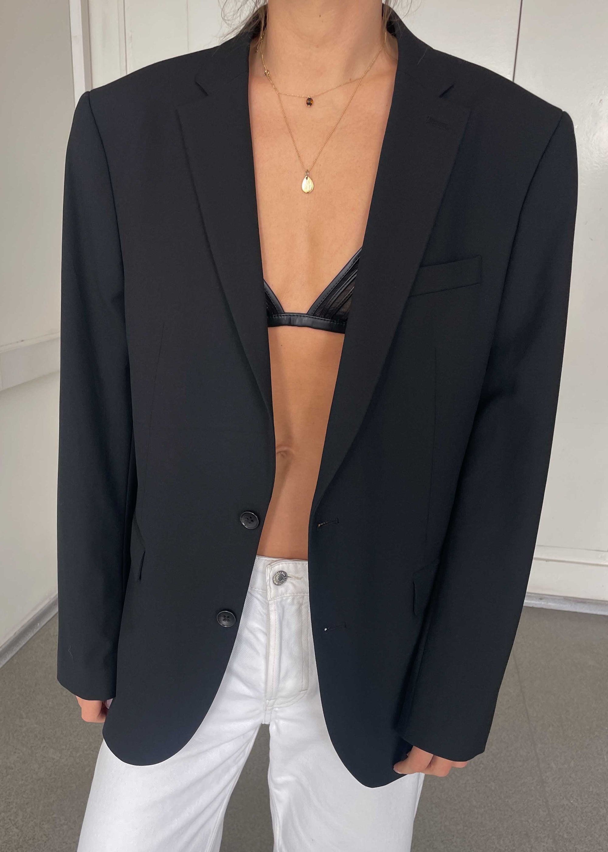 Vintage Classic Black Oversized Blazer