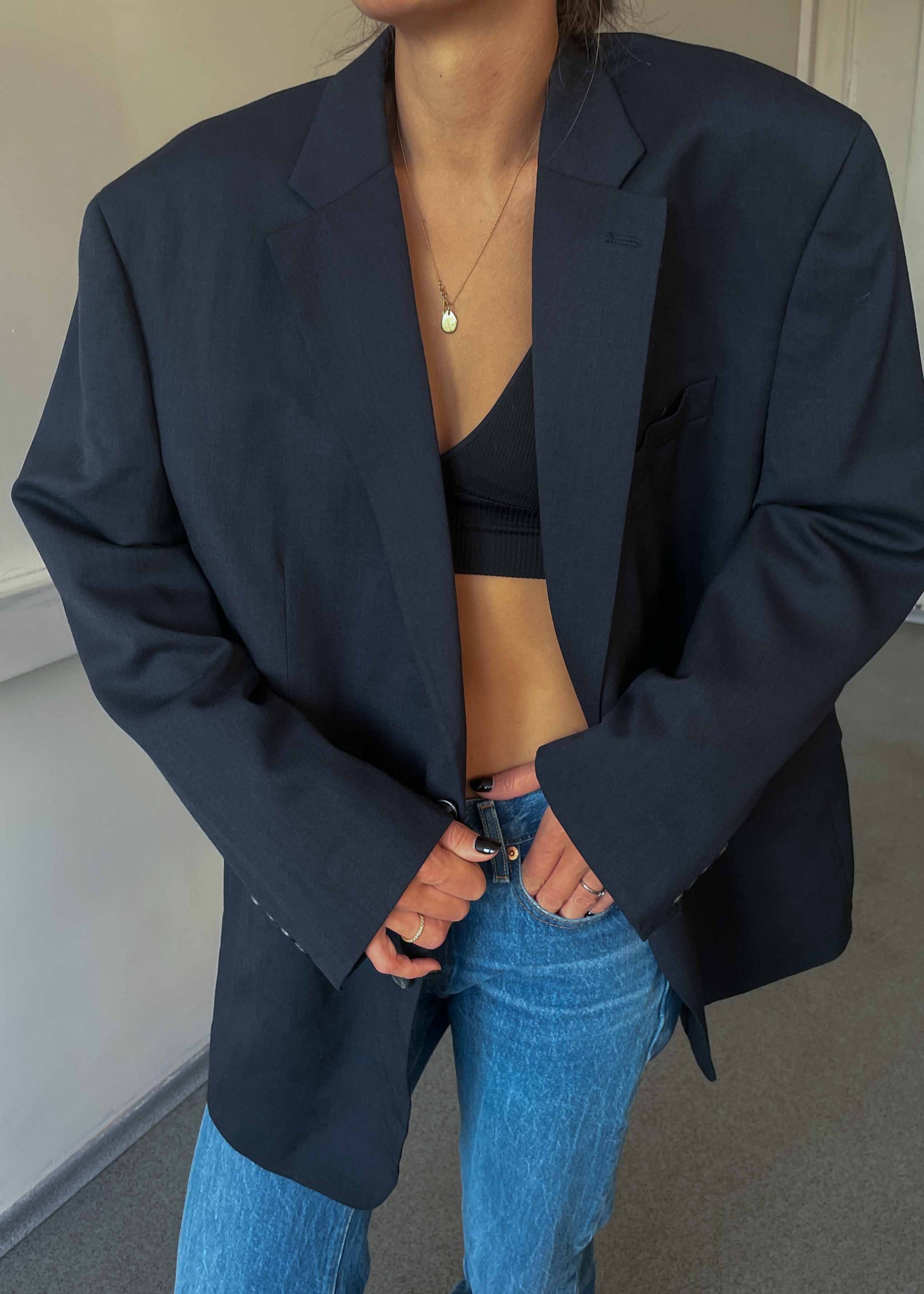 Vintage Dark Blue 100 % WOOL Blazer Chaps by RALPH LAUREN