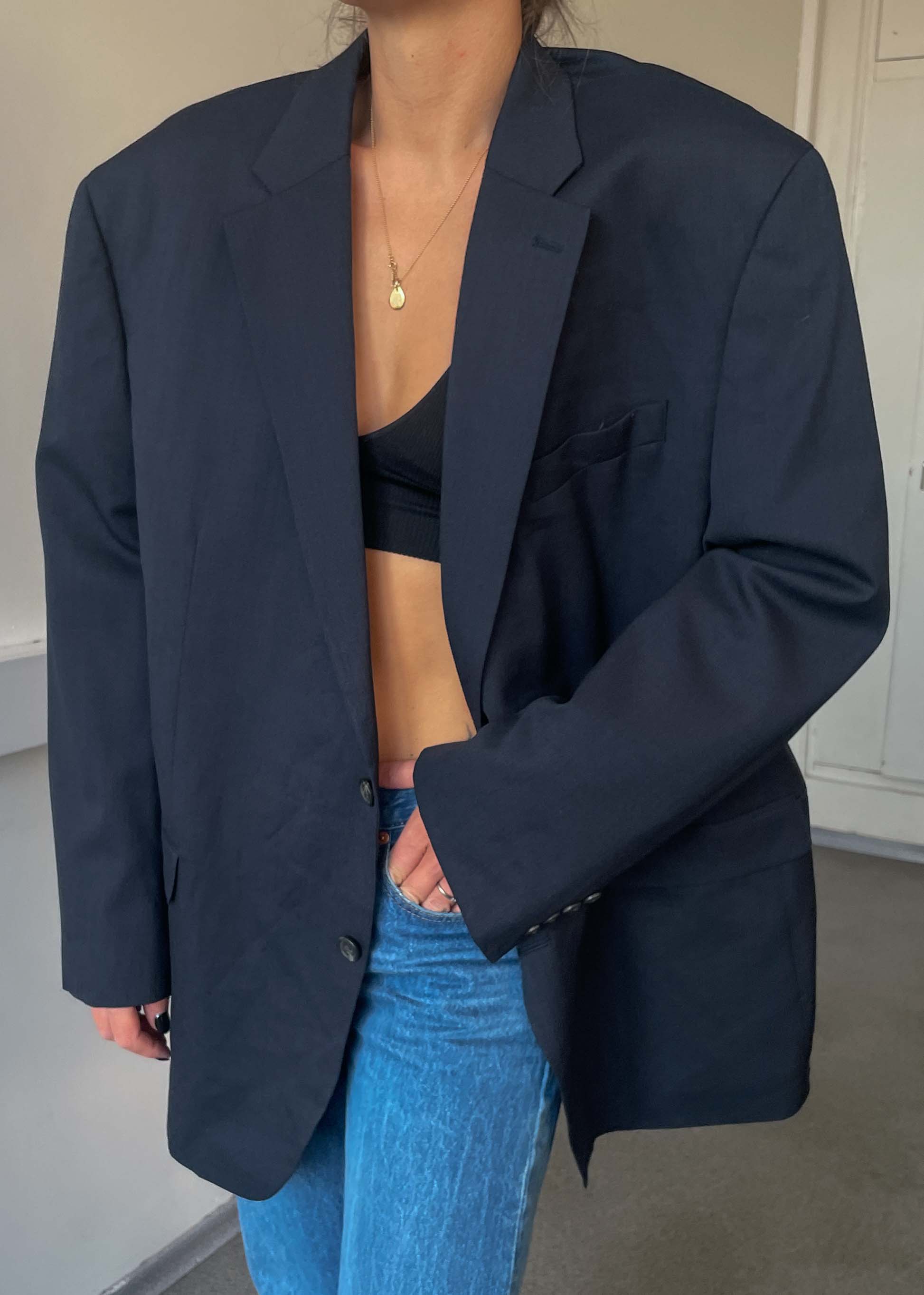 Vintage Dark Blue 100 % WOOL Blazer Chaps by RALPH LAUREN