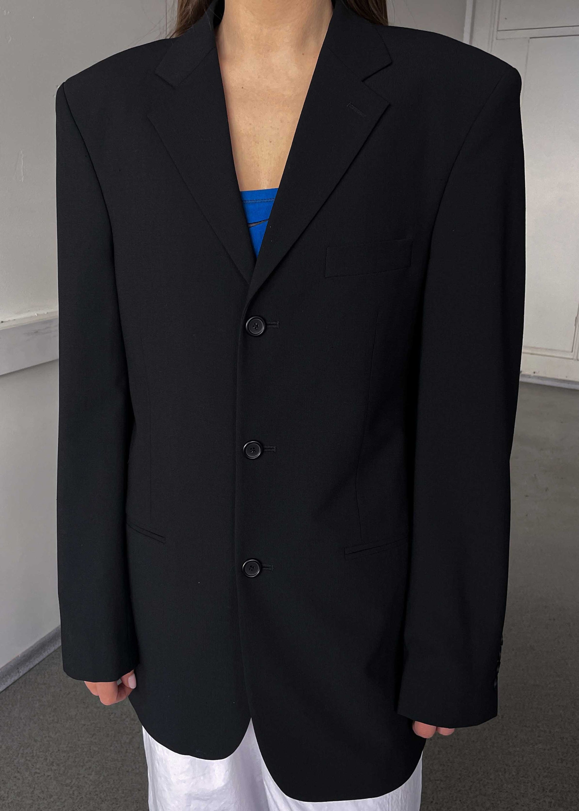 Vintage Black Oversized Blazer by BATISTINI