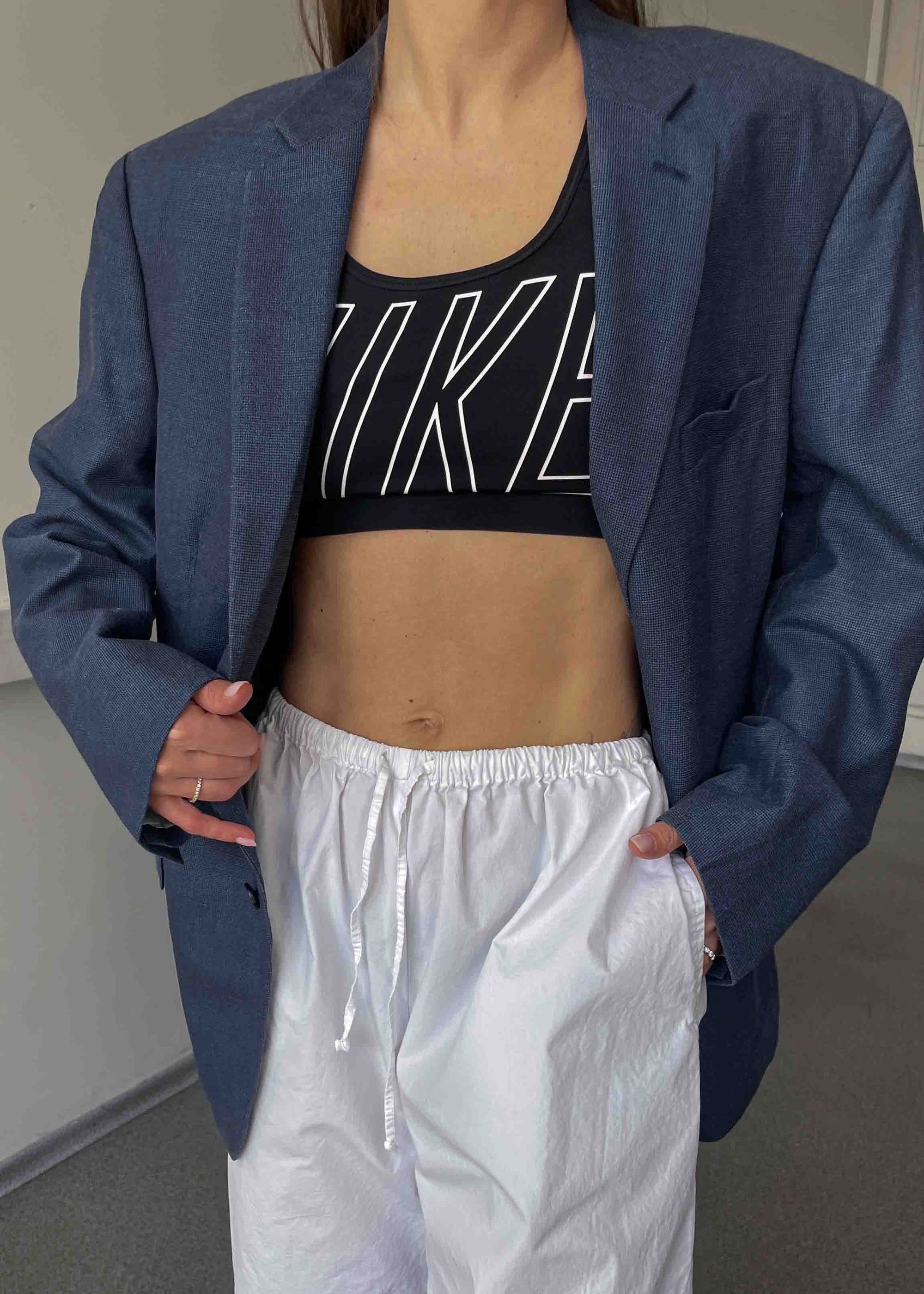 Vintage Blue Patterned Oversized Blazer by RALP LAUREN