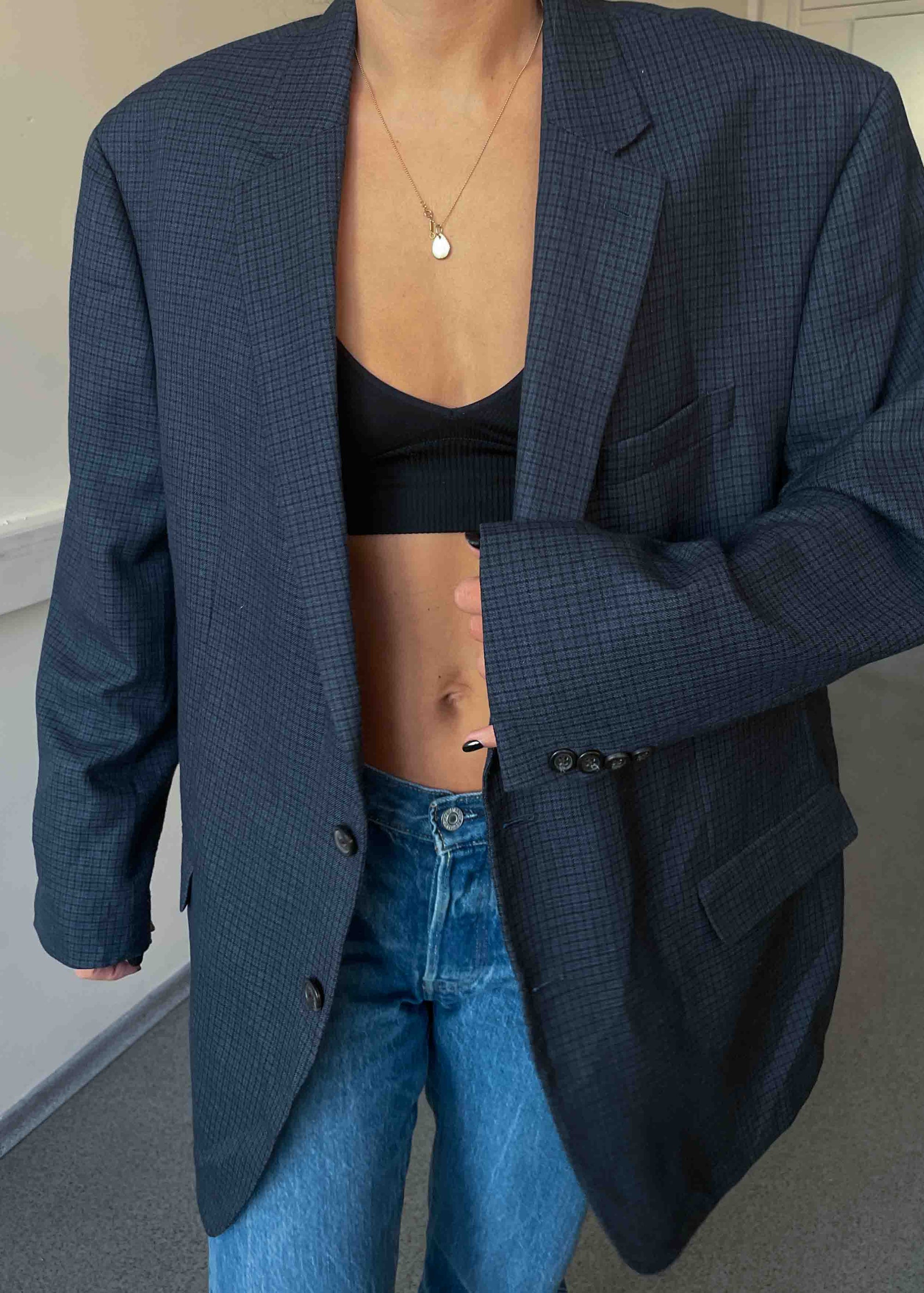 Vintage Blue Checked Blazer Chaps by RALPH LAUREN