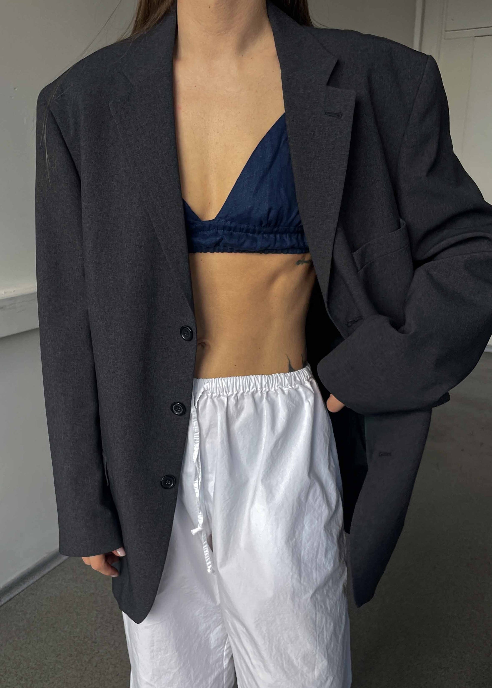 Vintage Grey Oversized Blazer
