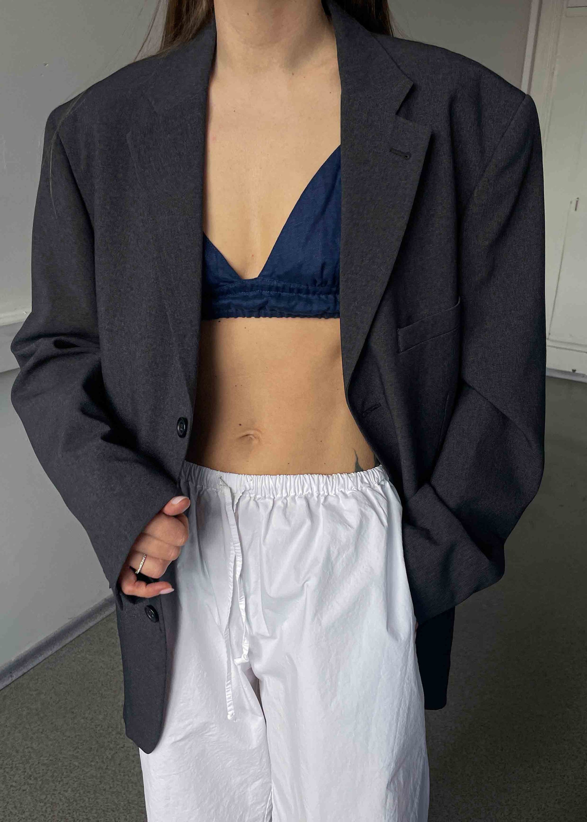 Vintage Grey Oversized Blazer