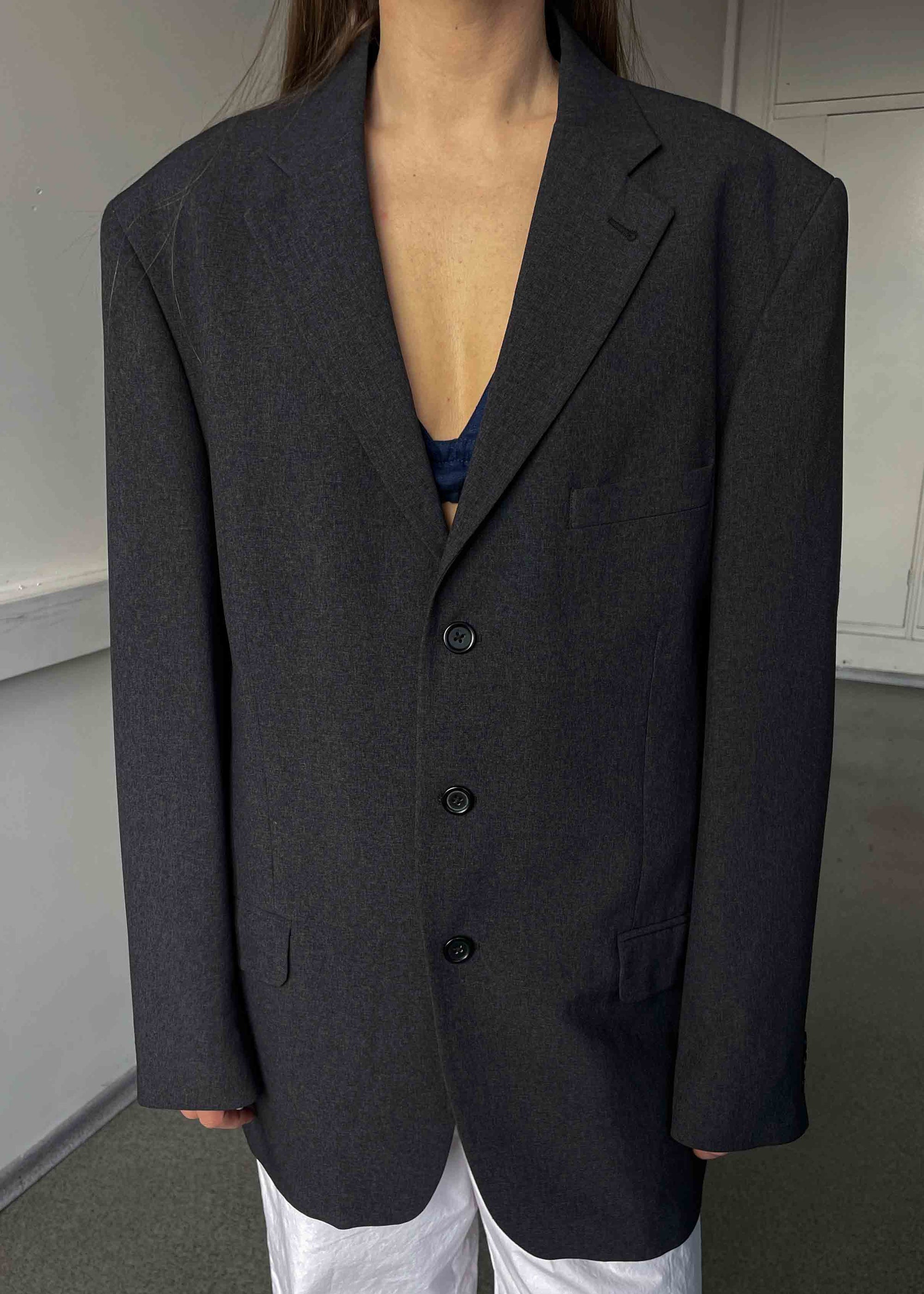 Vintage Grey Oversized Blazer