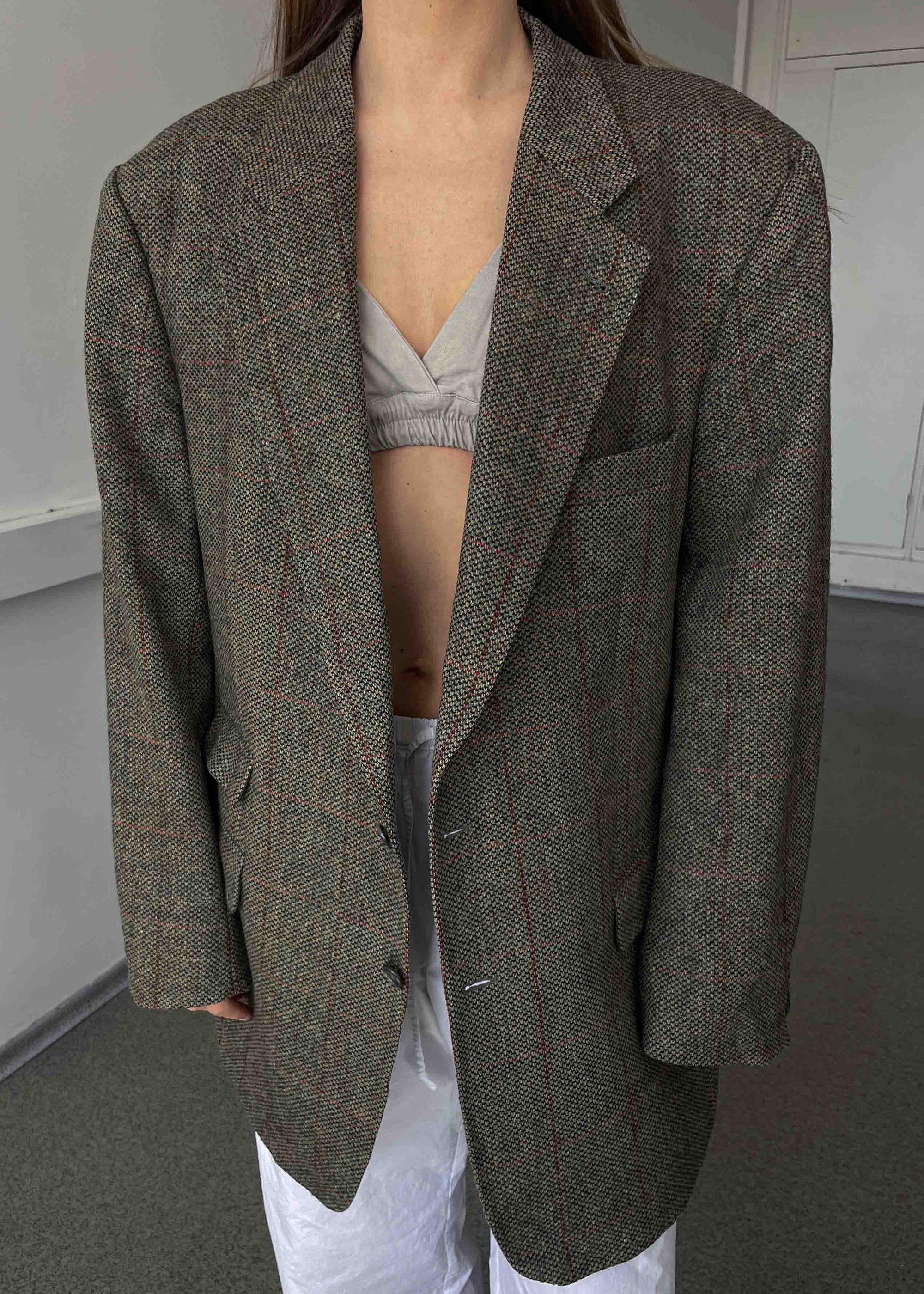 Vintage Multicoloured Patterned Oversized Blazer by BURBERRYS'