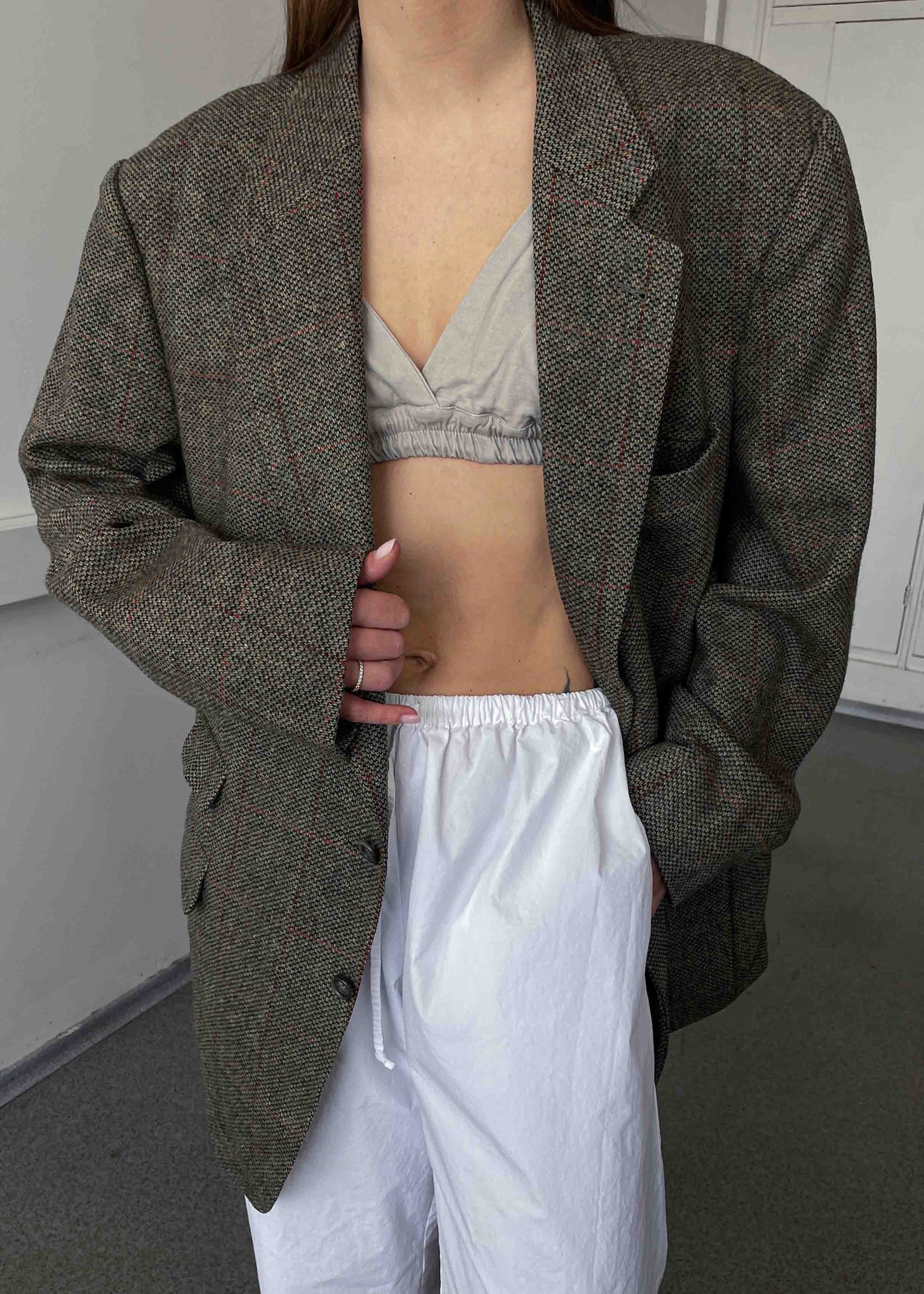 Vintage Multicoloured Patterned Oversized Blazer by BURBERRYS'
