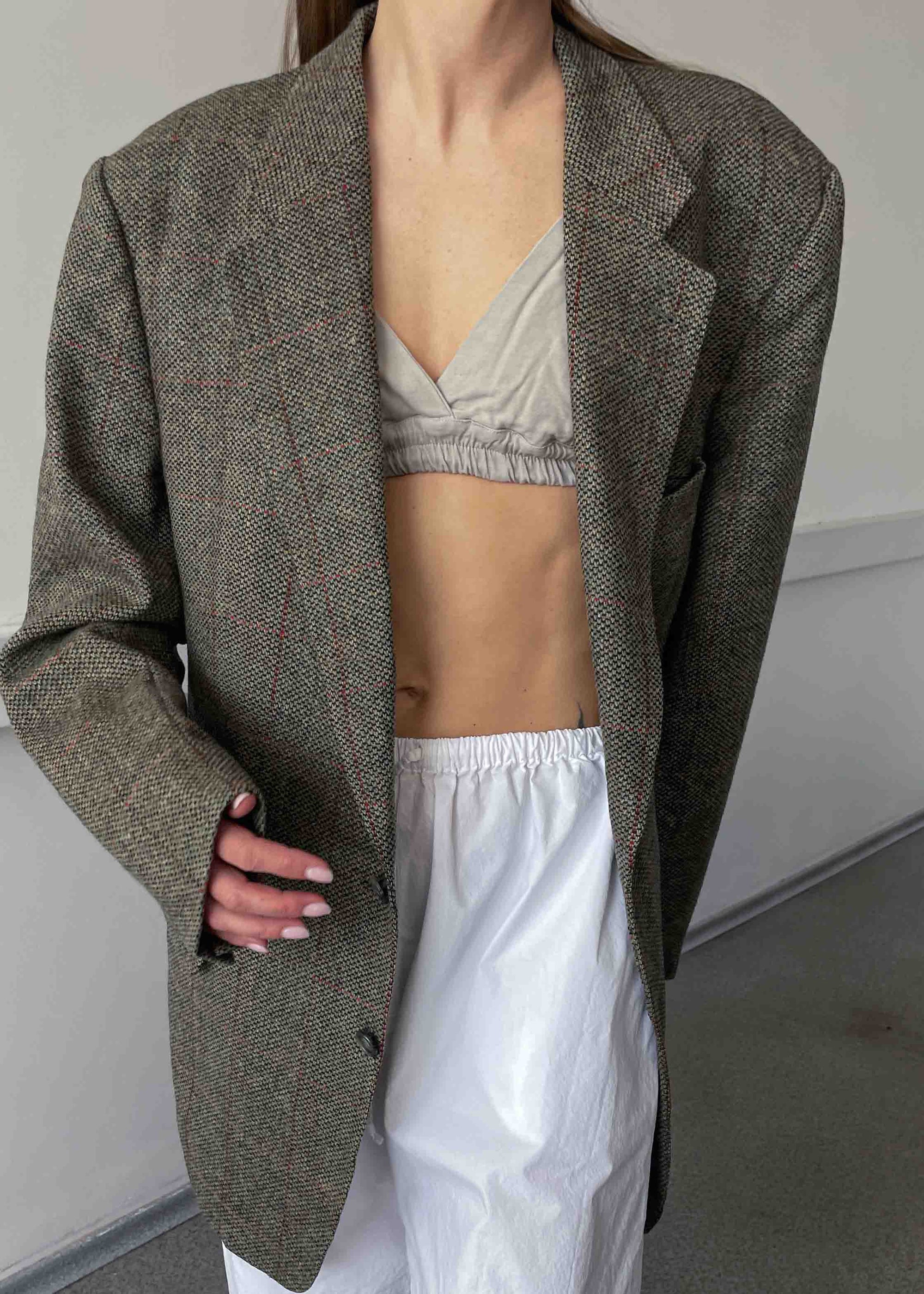 Vintage Multicoloured Patterned Oversized Blazer by BURBERRYS'