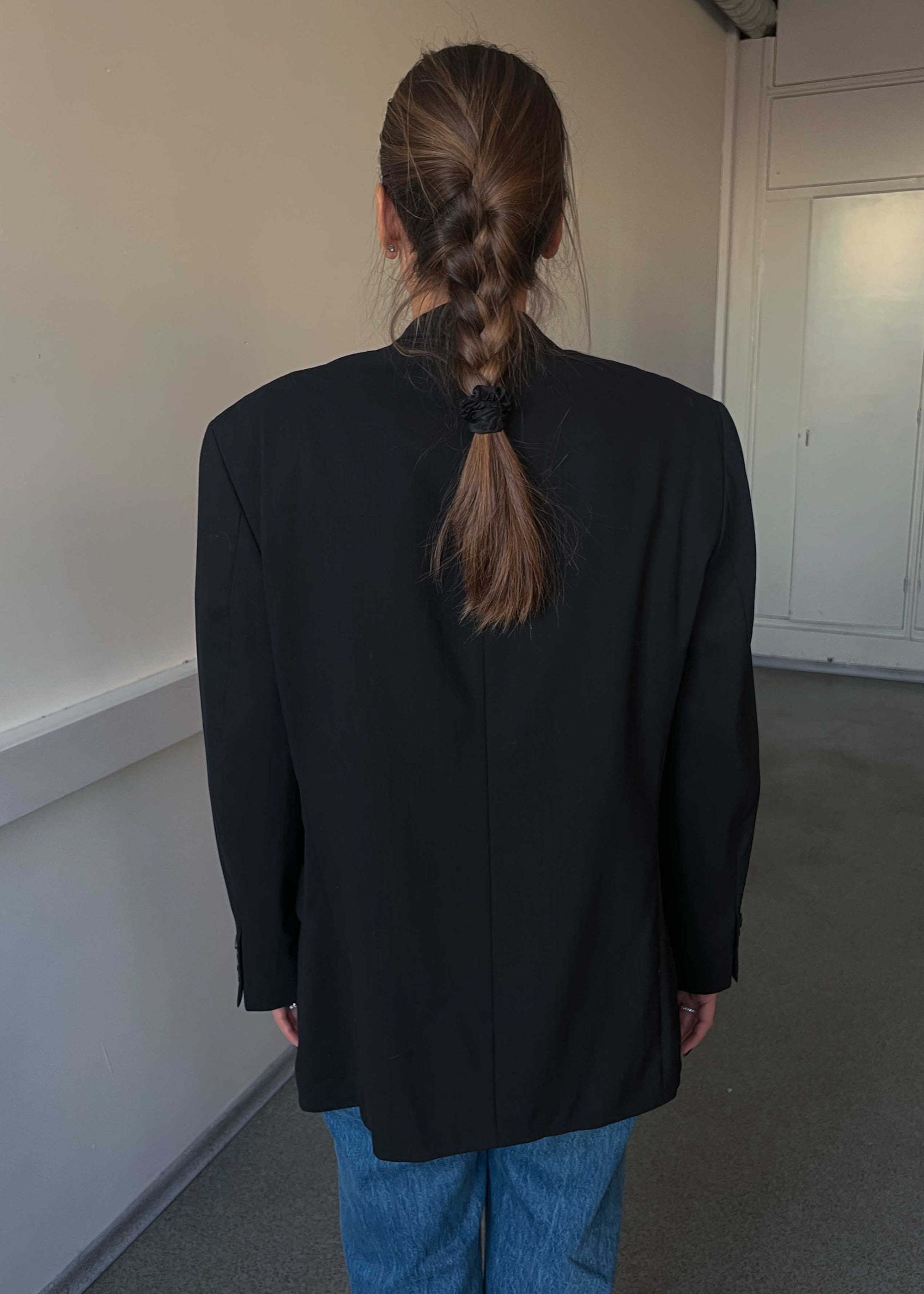 Vintage Black Oversized 100% WOOL Blazer Chaps by RALPH LAUREN