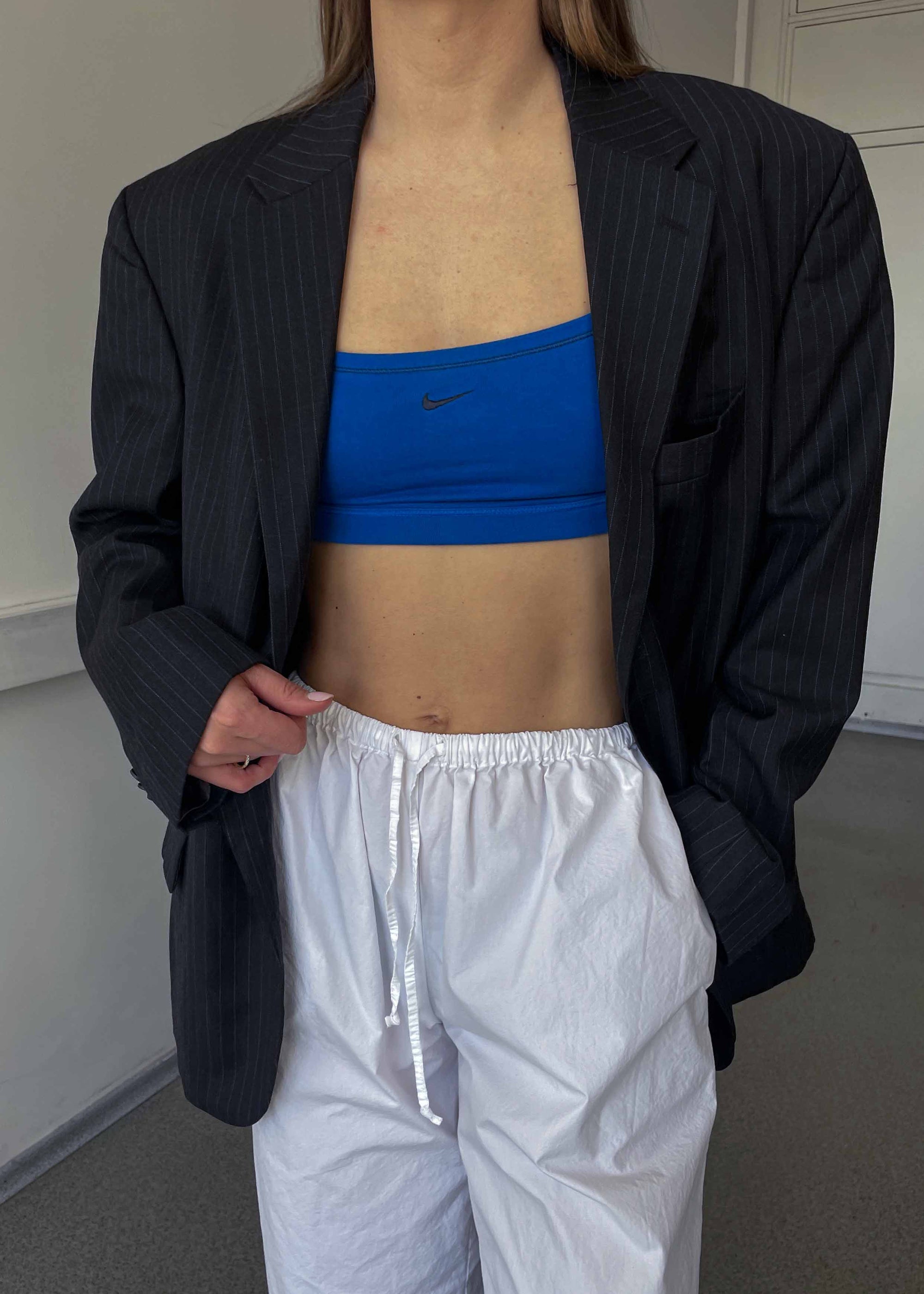 Vintage Blue Striped Oversized Blazer by NAUTICA