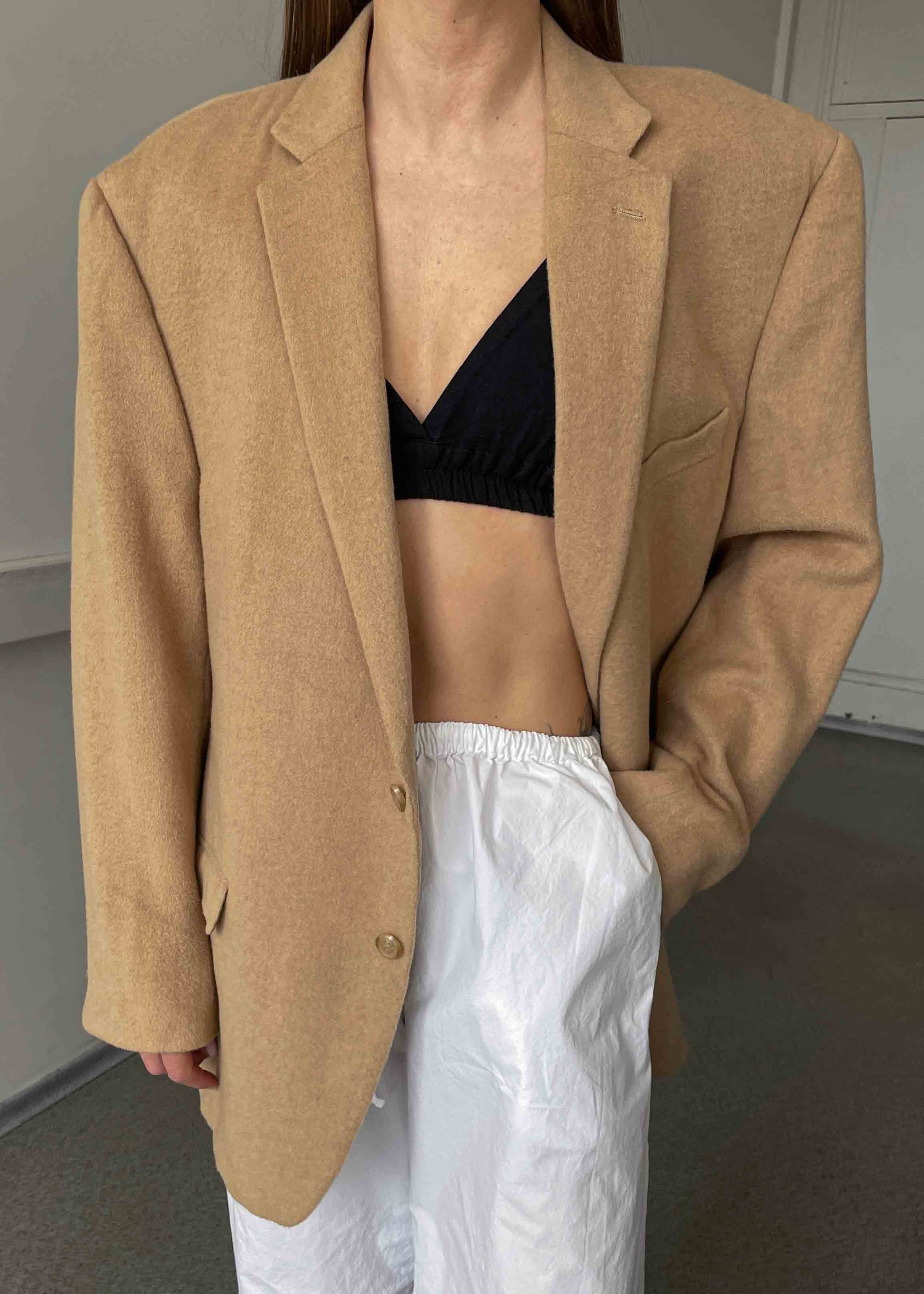 Vintage Brown Camel Hair Oversized Blazer by RALPH LAUREN