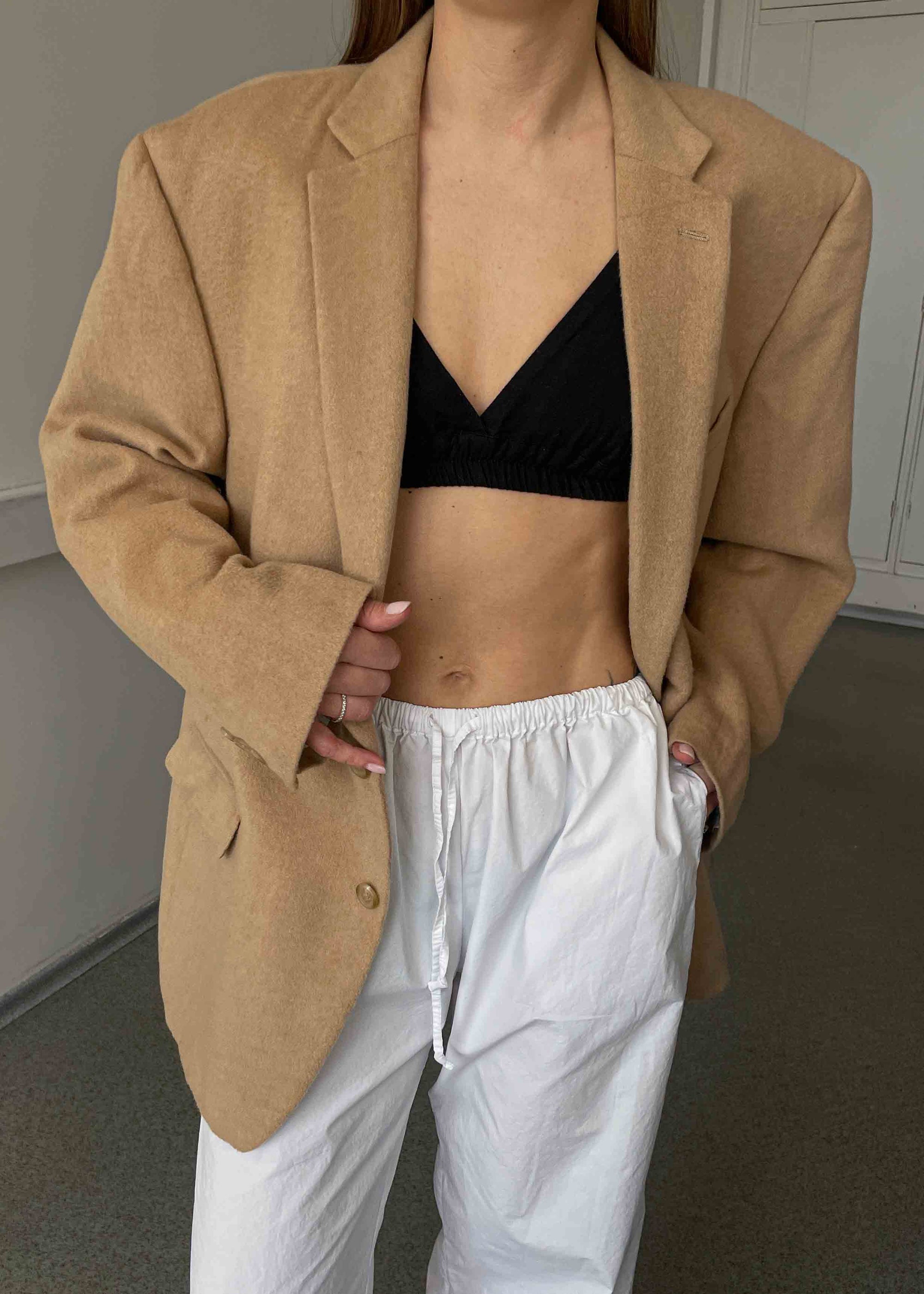 Vintage Brown Camel Hair Oversized Blazer by RALPH LAUREN