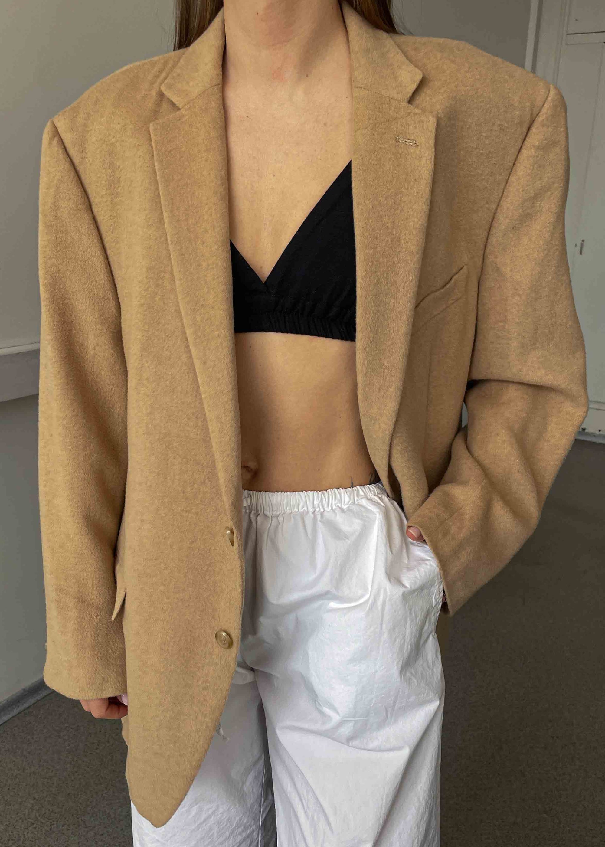 Vintage Brown Camel Hair Oversized Blazer by RALPH LAUREN