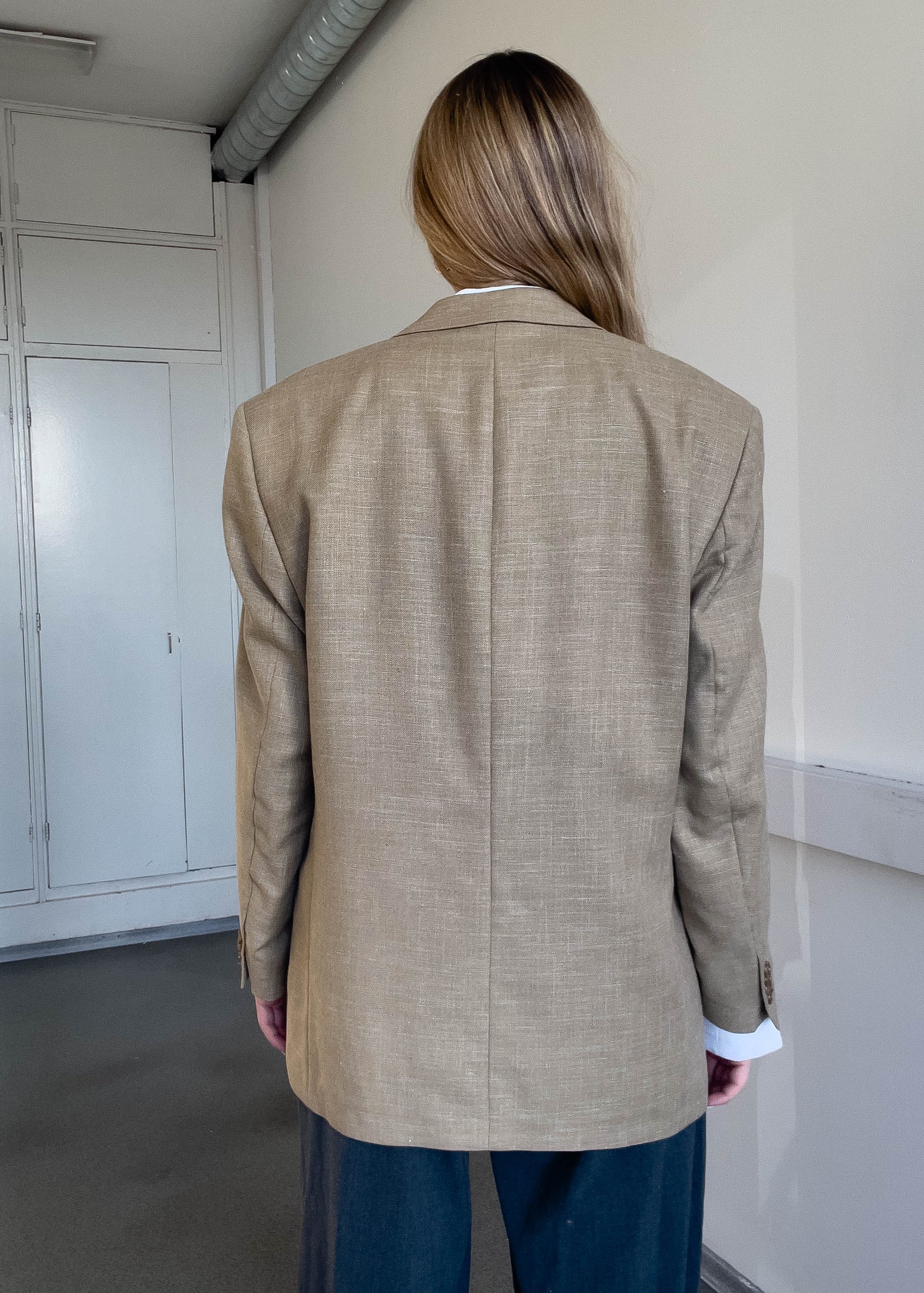Vintage Beige Oversized Blazer