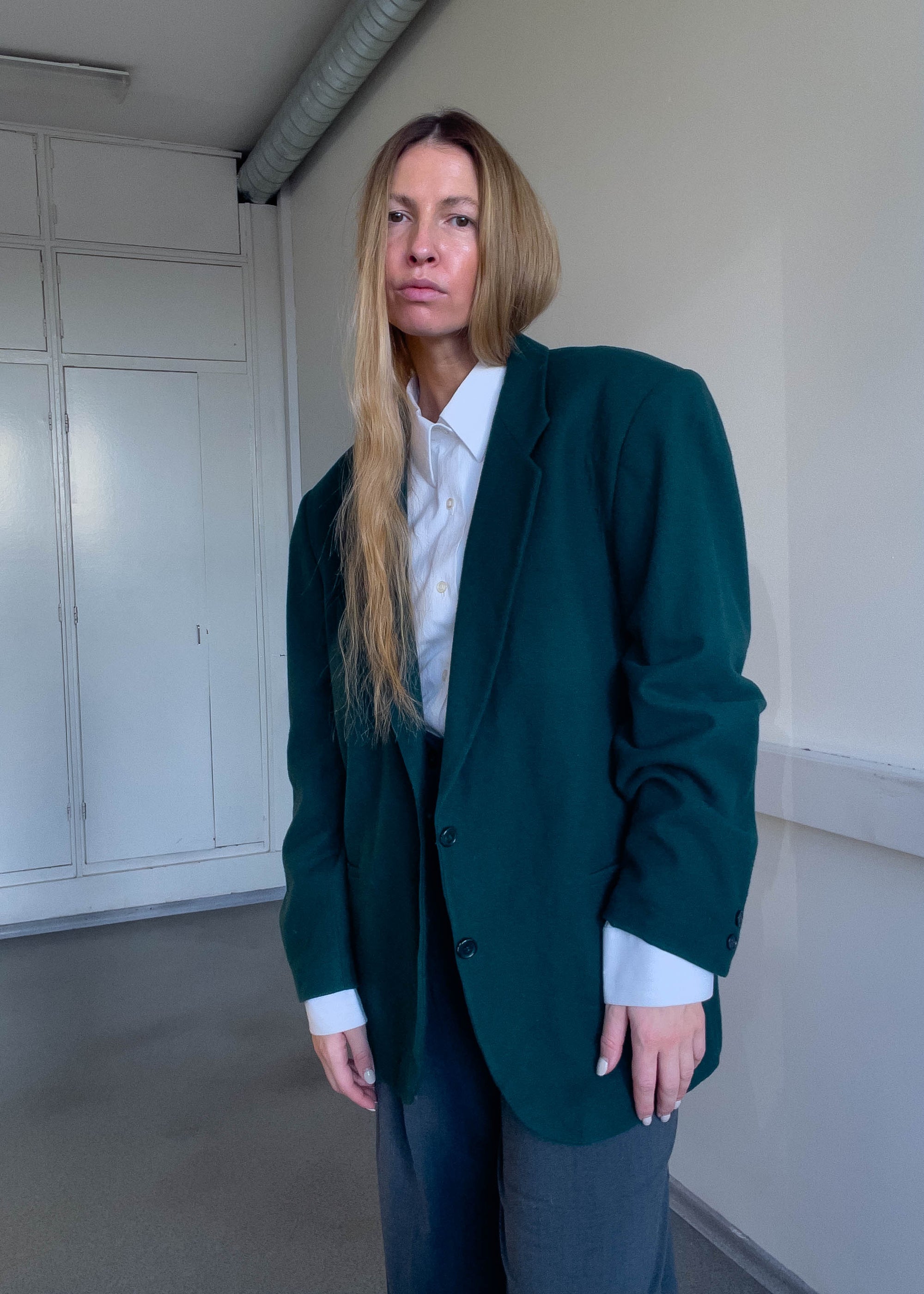 Vintage Green Oversized Blazer