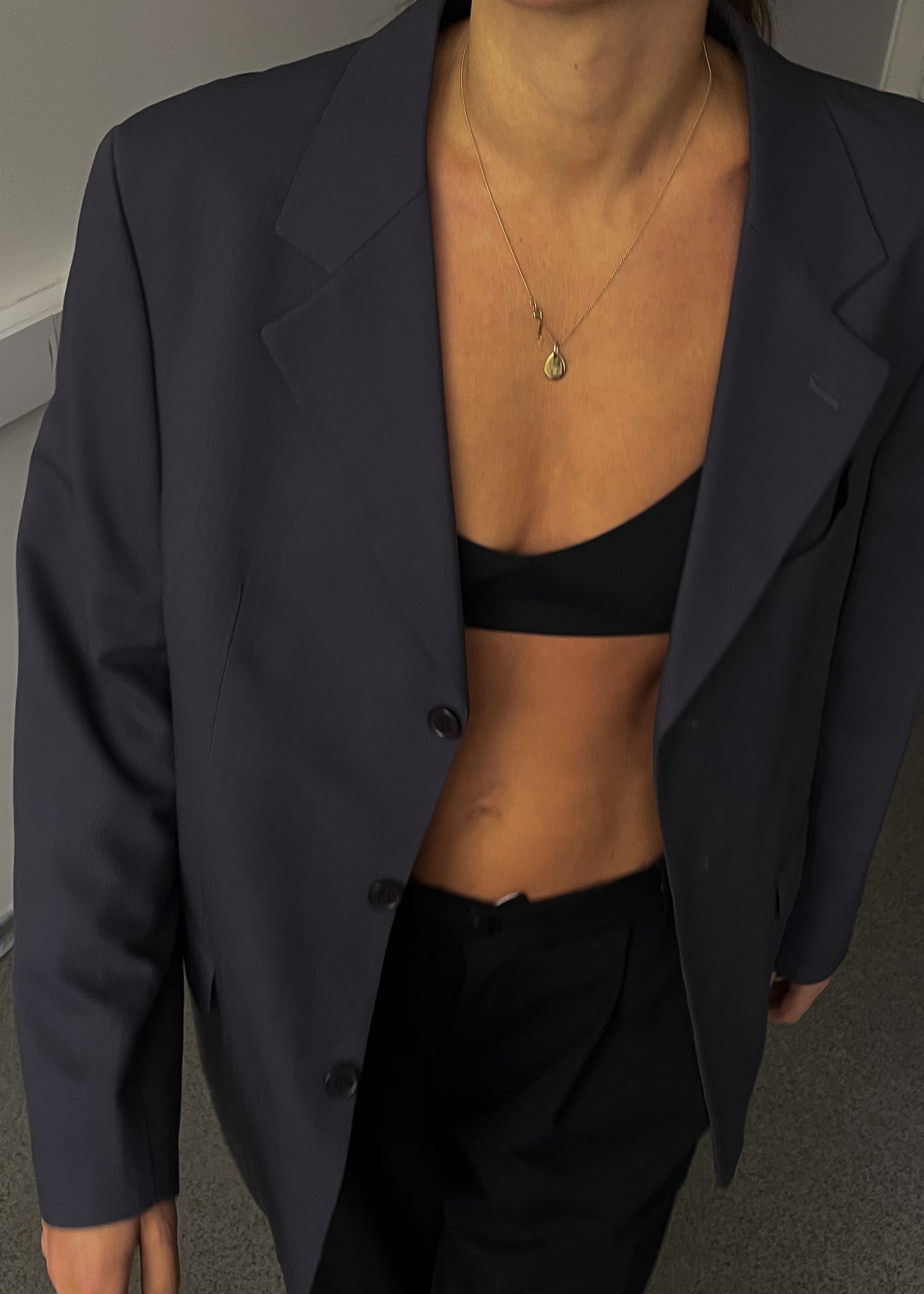 Vintage Grey Oversized Blazer