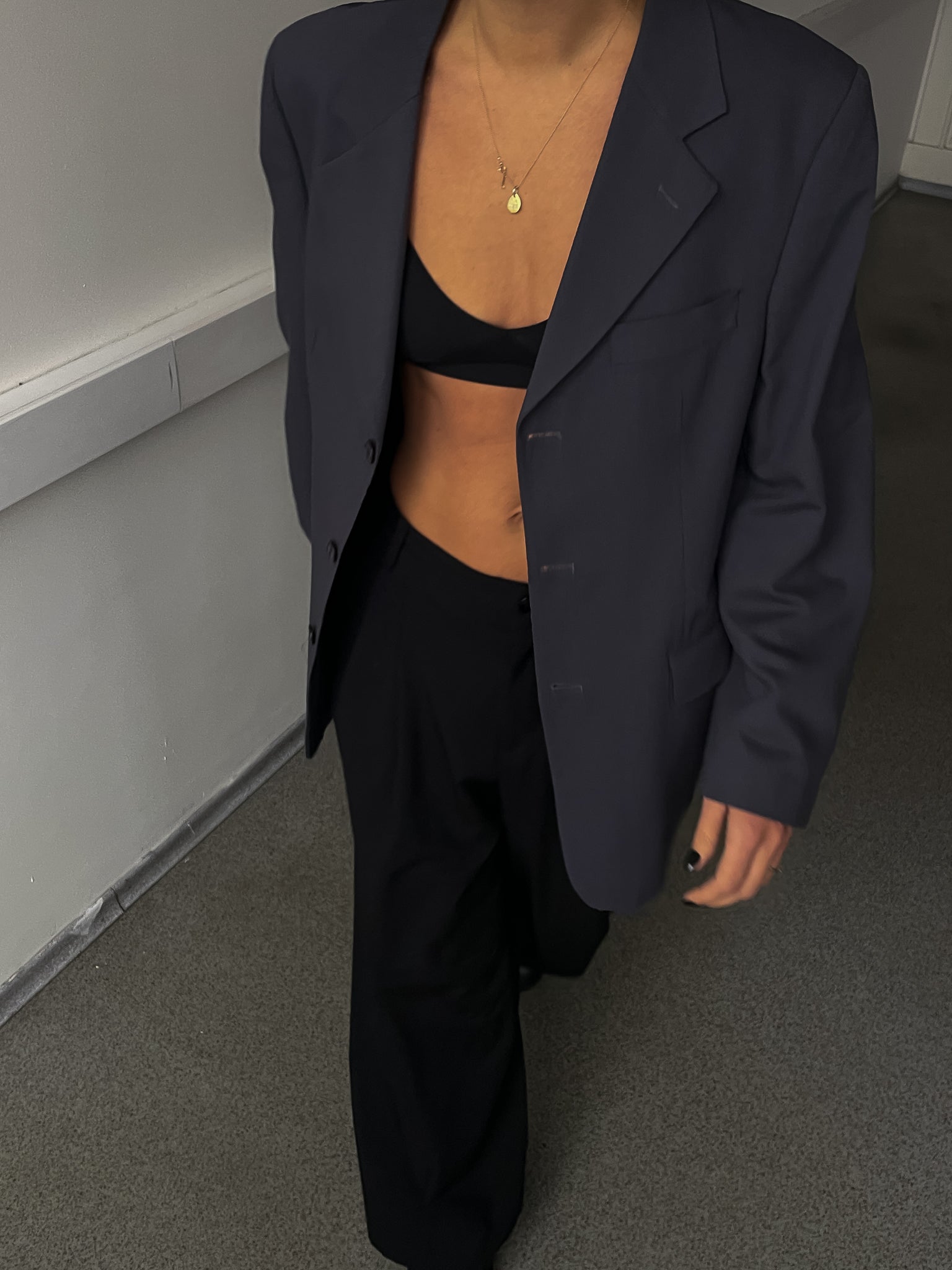 Vintage Grey Oversized Blazer