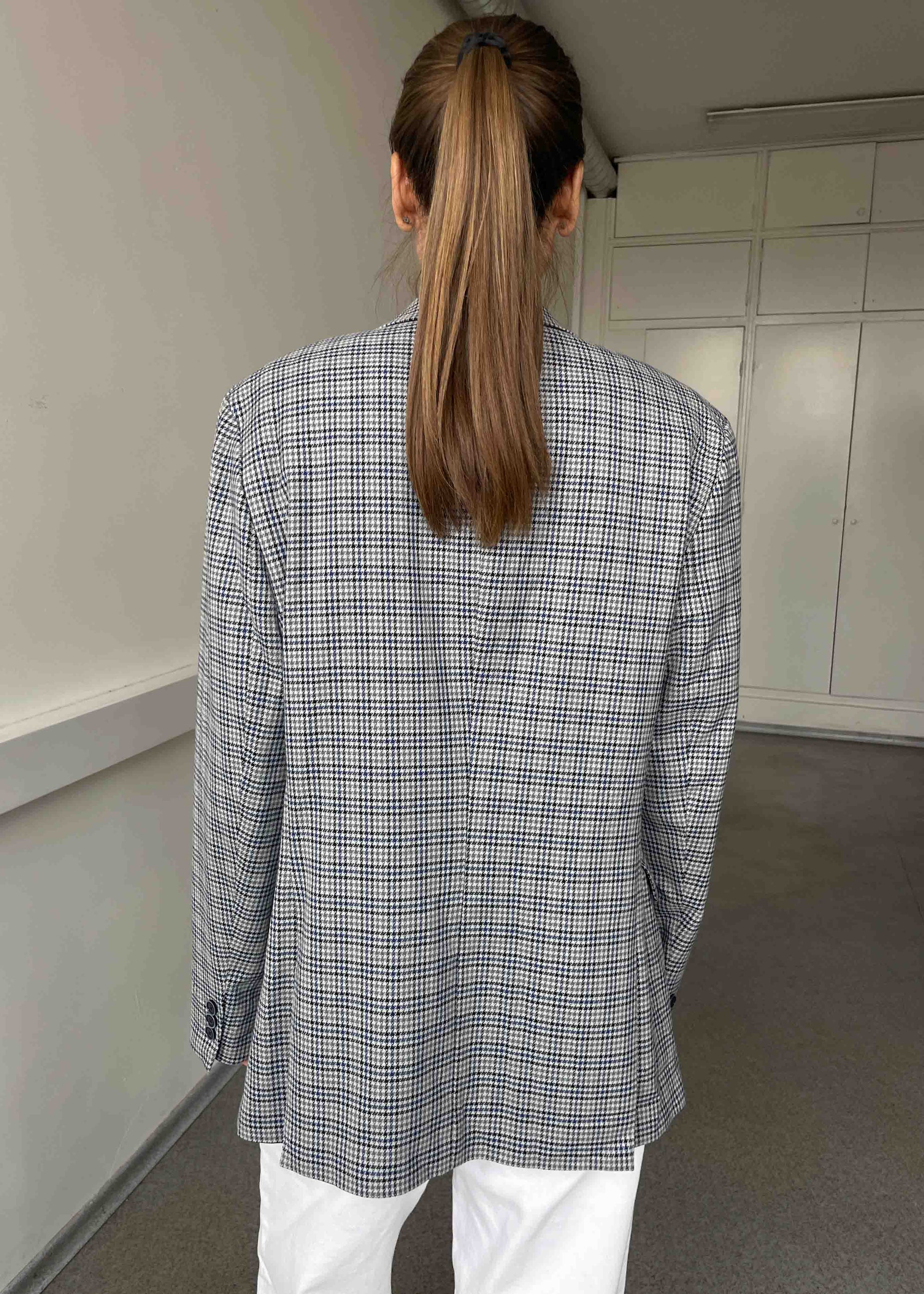 Vintage Dogtooth Print Smaller Fit Blazer