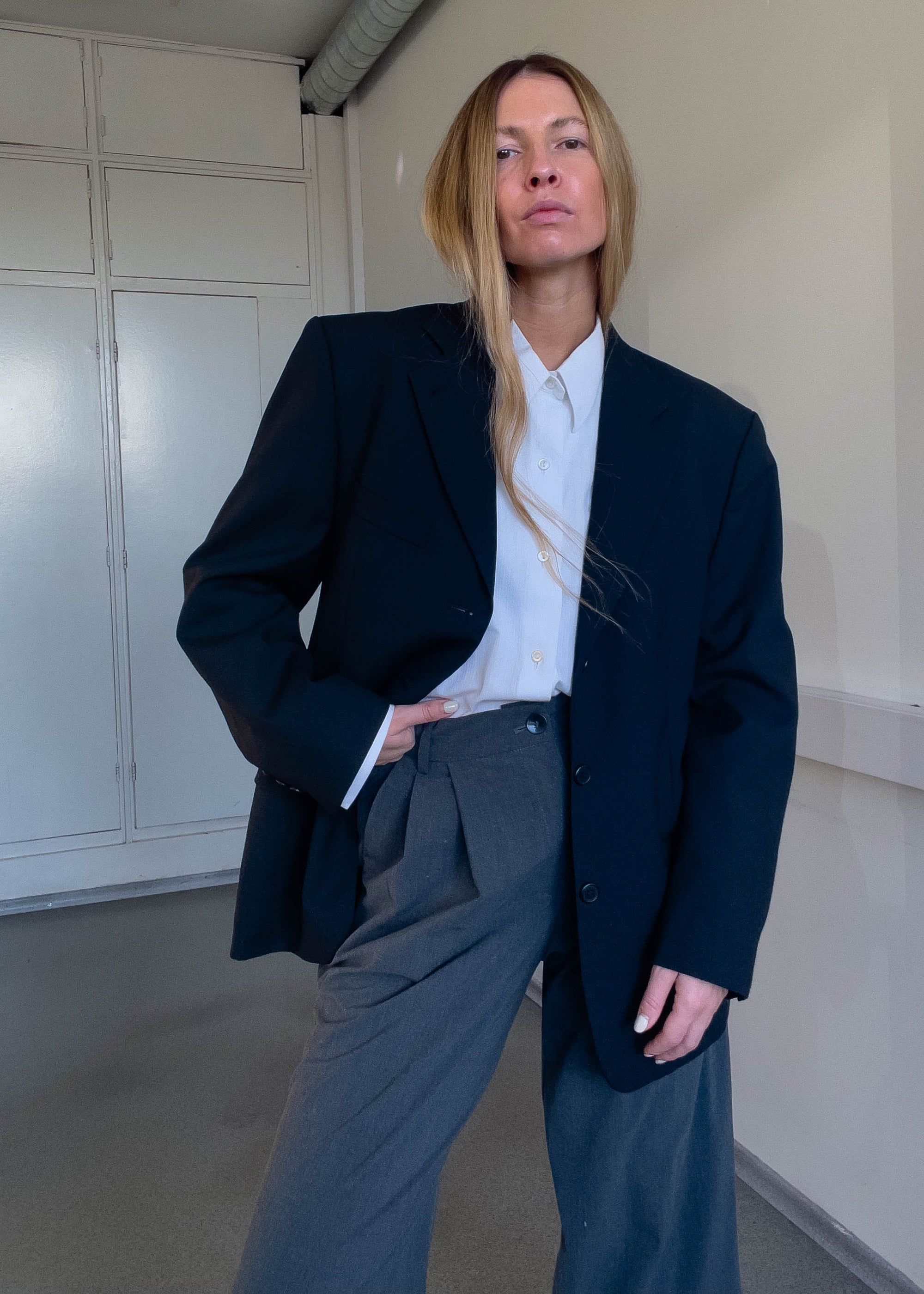 Vintage Black Oversized Blazer