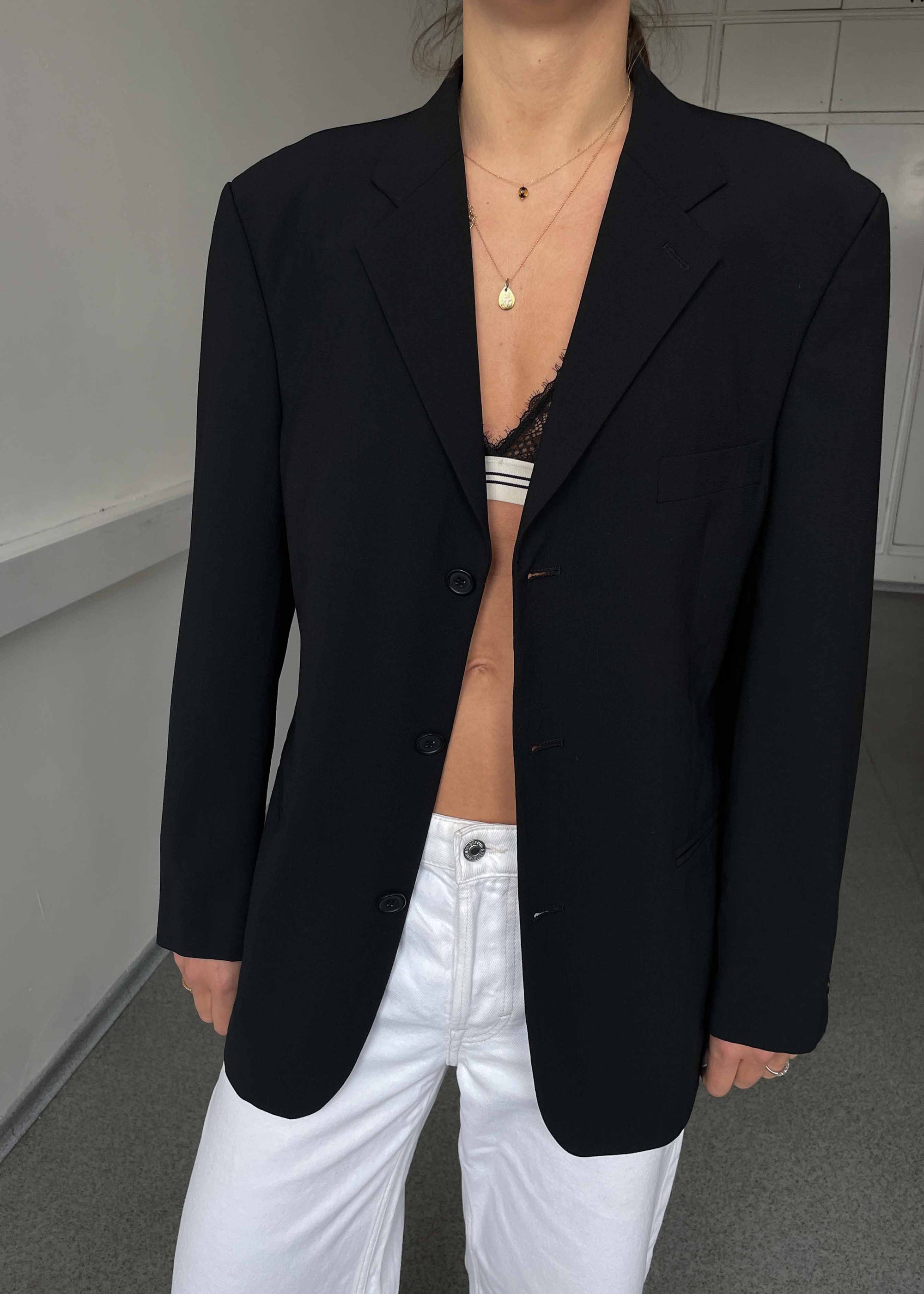 Vintage Black Oversized Blazer by BATISTINI