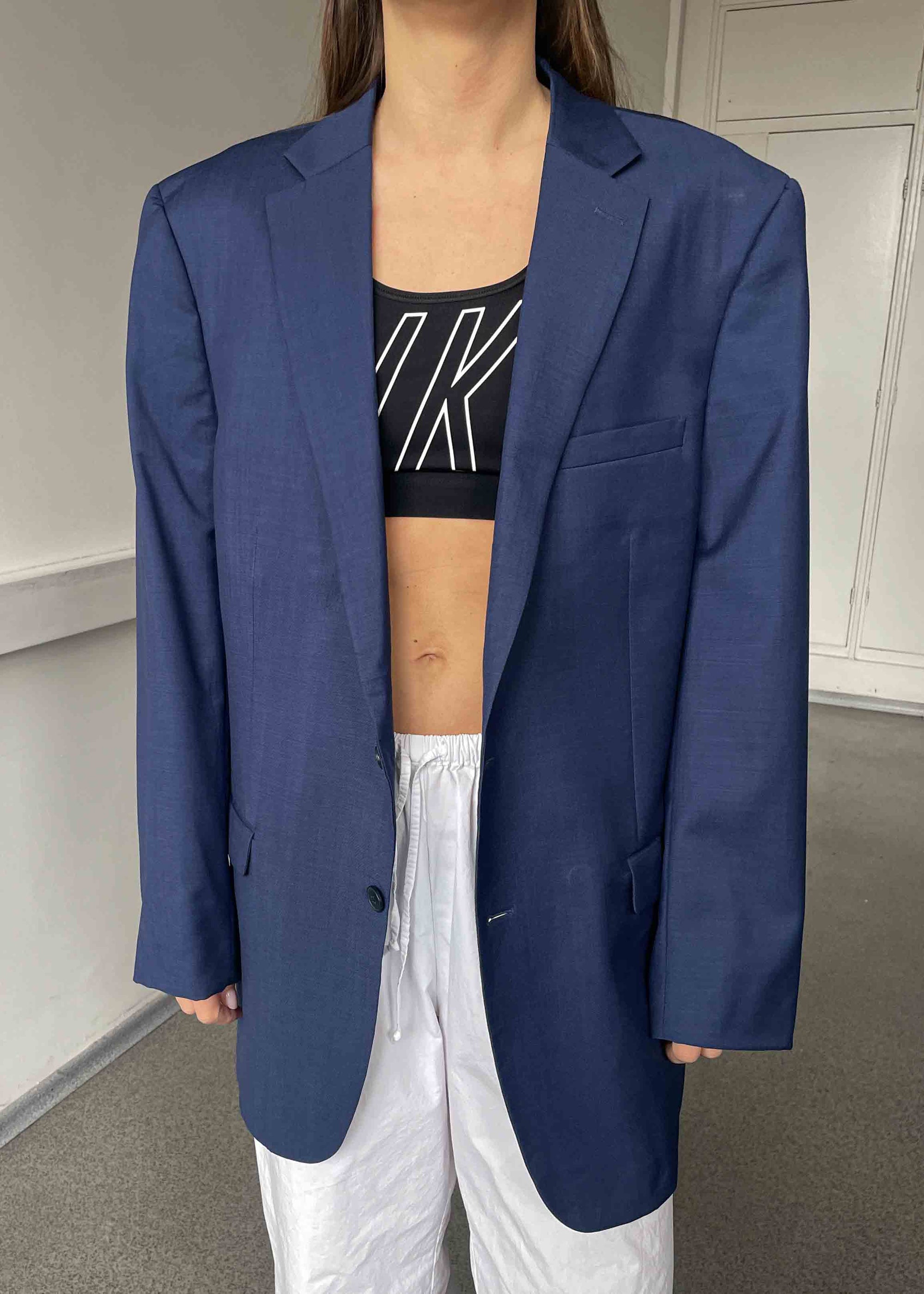 Vintage Blue Oversized Blazer by CALVIN KLEIN