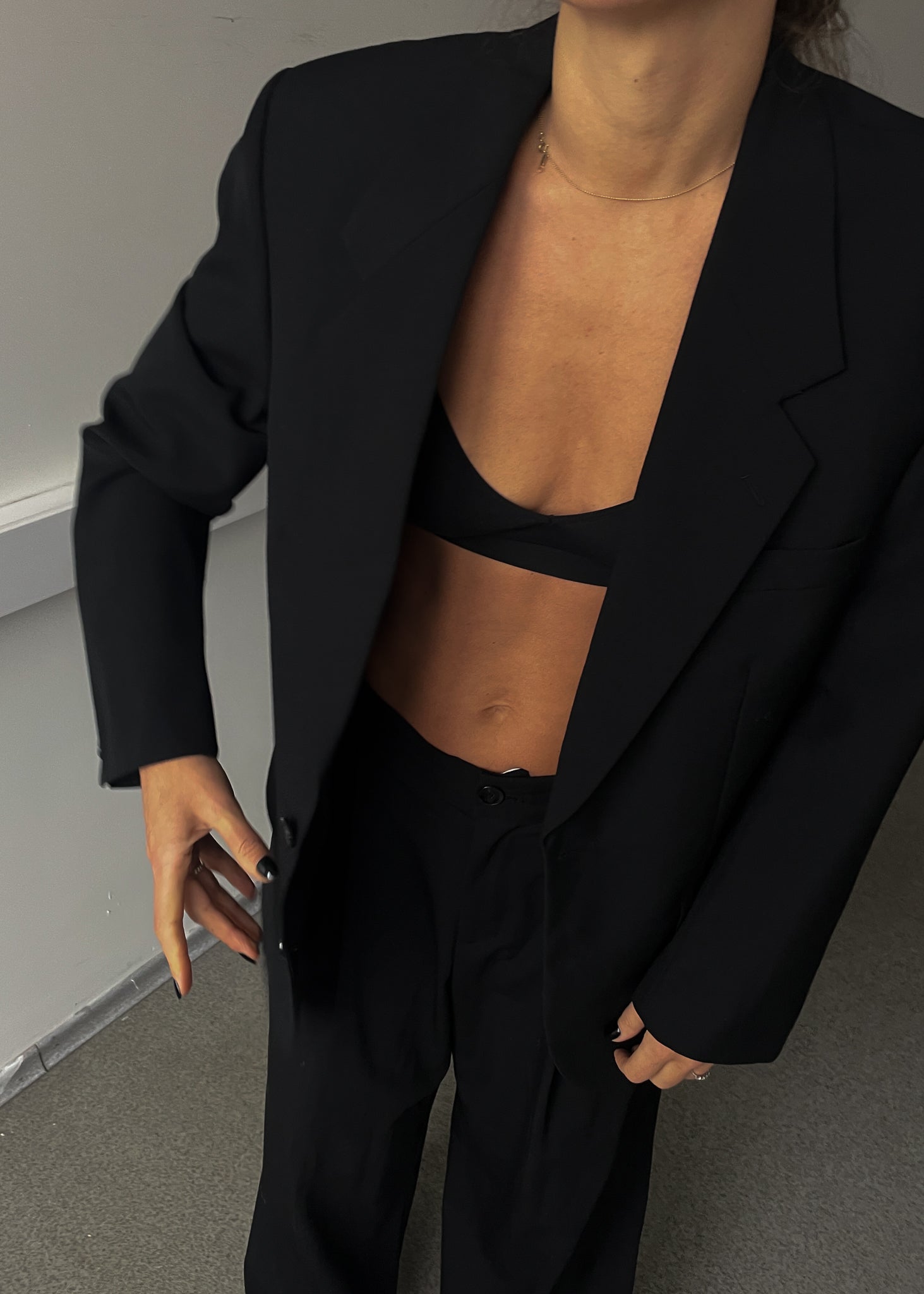 Vintage Black Oversized Blazer
