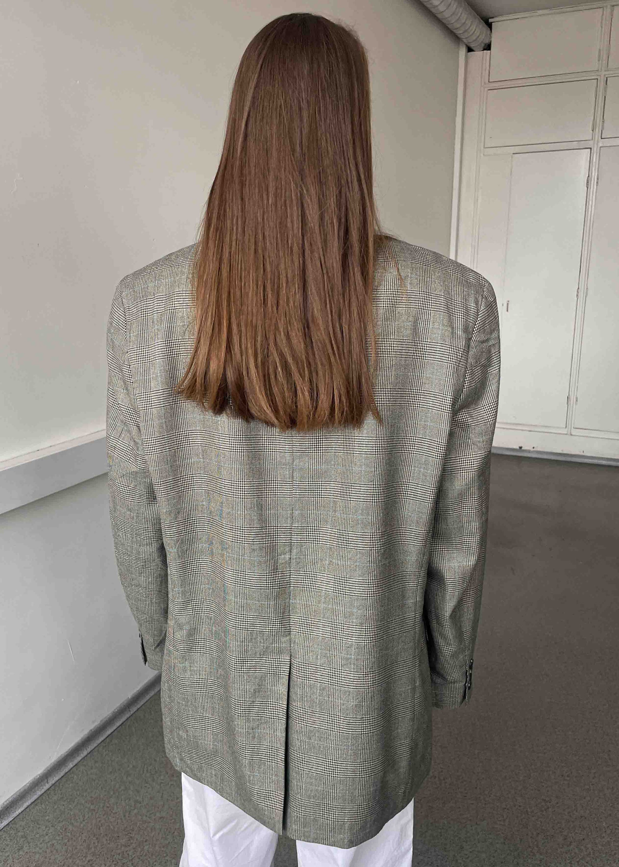 Vintage Grey Checked Oversized Blazer by RALPH LAUREN